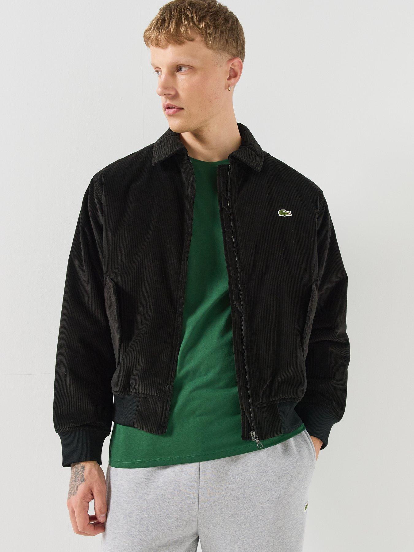 Image 5 of 6 of Lacoste Lacoste Corduroy Funnel Neck Bomber Jacket - Black
