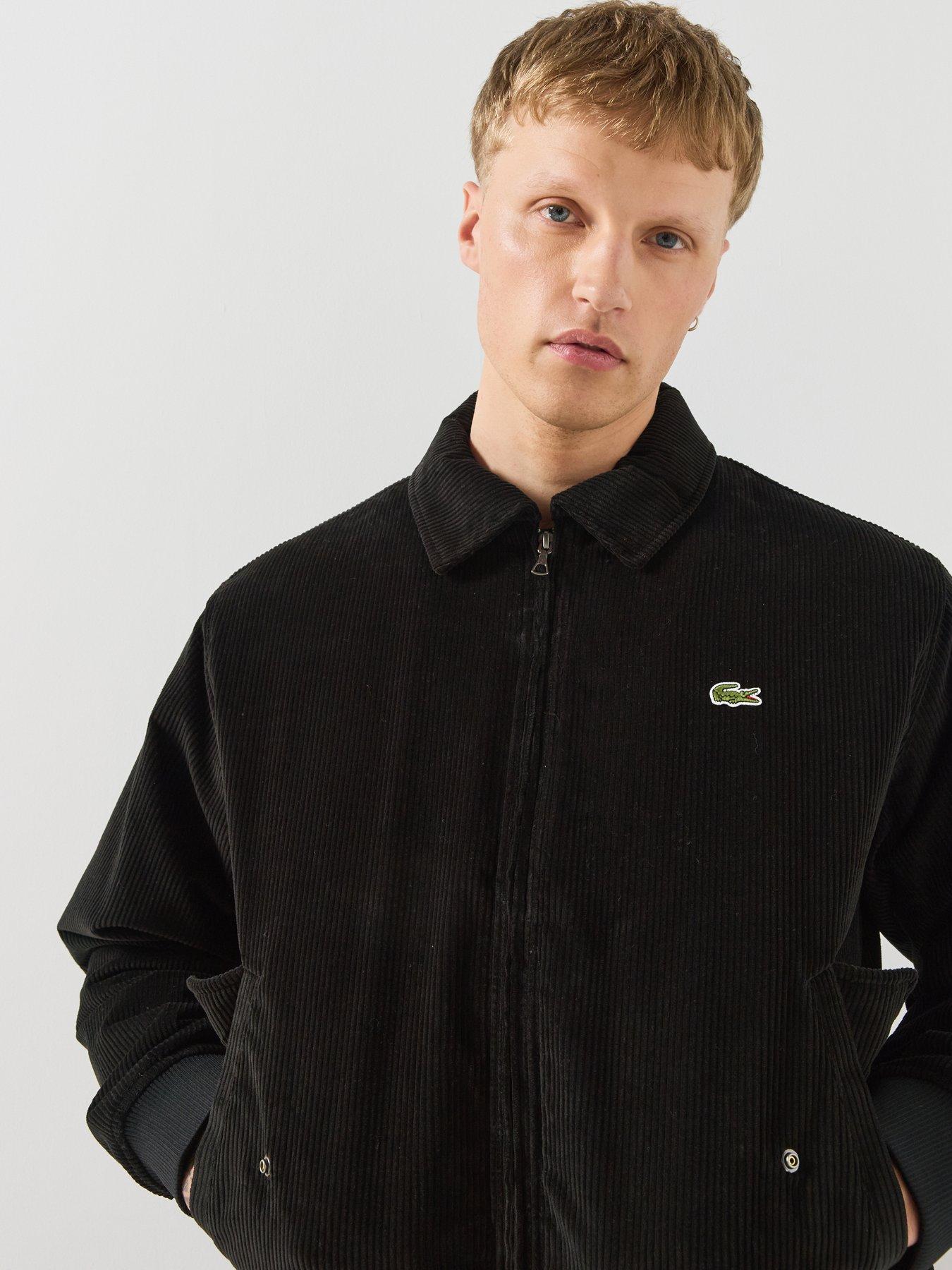 Image 6 of 6 of Lacoste Lacoste Corduroy Funnel Neck Bomber Jacket - Black
