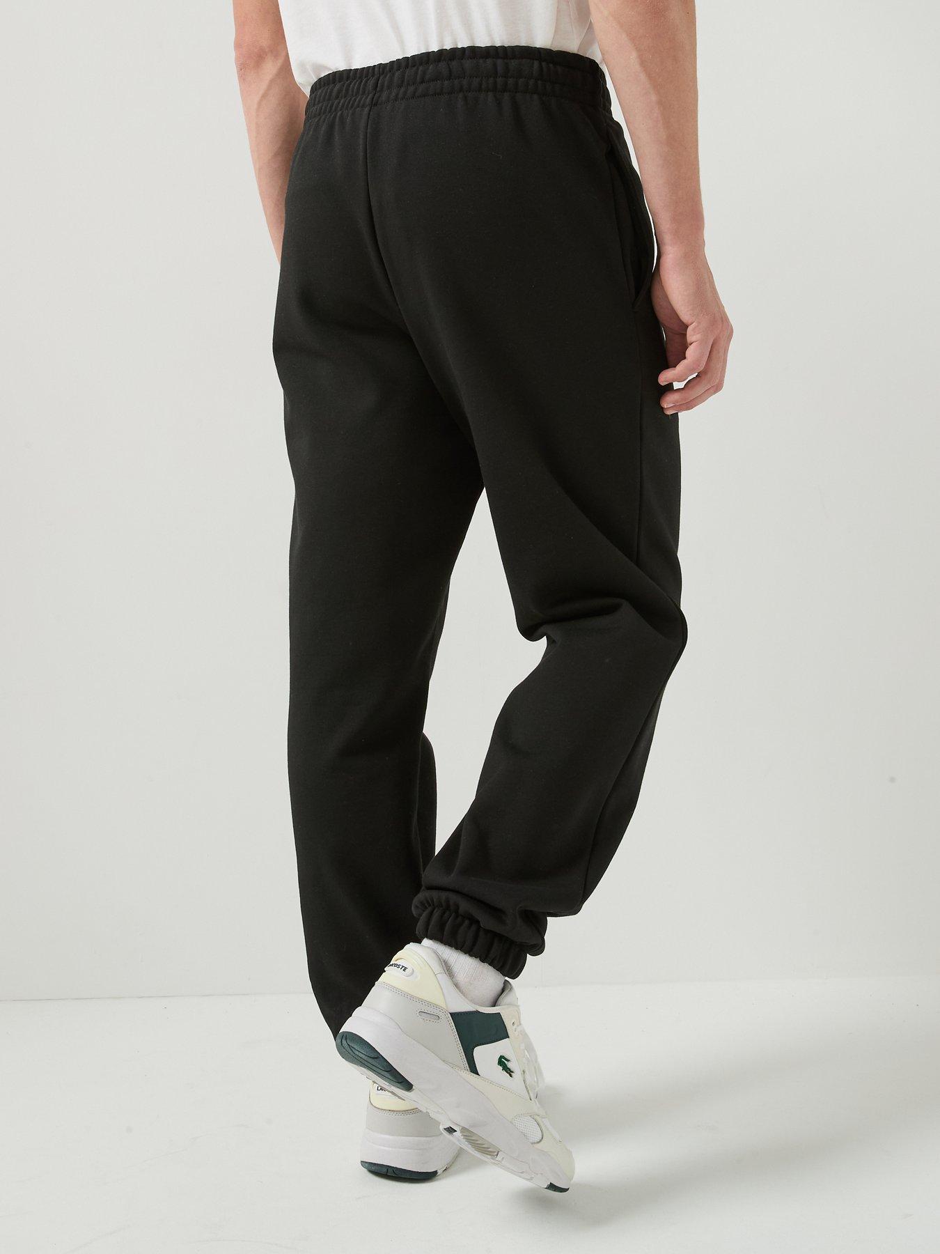 Image 2 of 5 of Lacoste Regular Fit Brushed Fleece Cuffed Joggers - Black