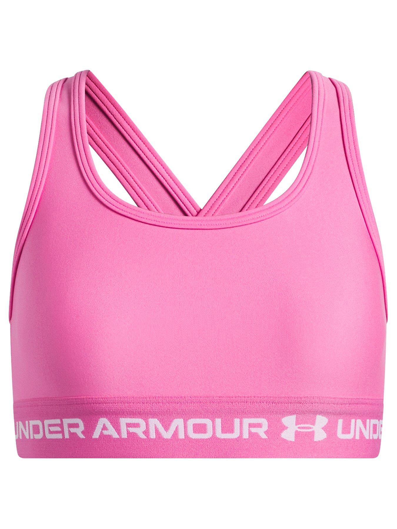 Image 1 of 3 of UNDER ARMOUR Girls Crossback Logo Band Pull-On Training Bra - Pink
