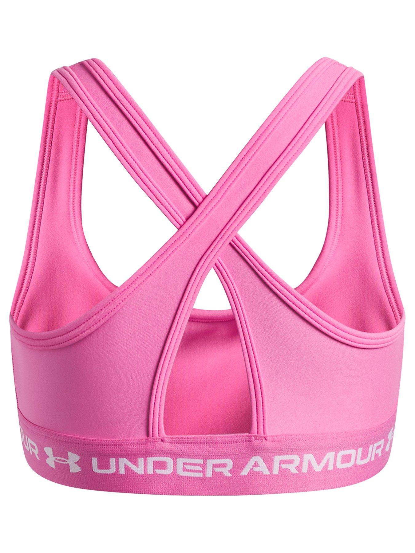 Image 2 of 3 of UNDER ARMOUR Girls Crossback Logo Band Pull-On Training Bra - Pink