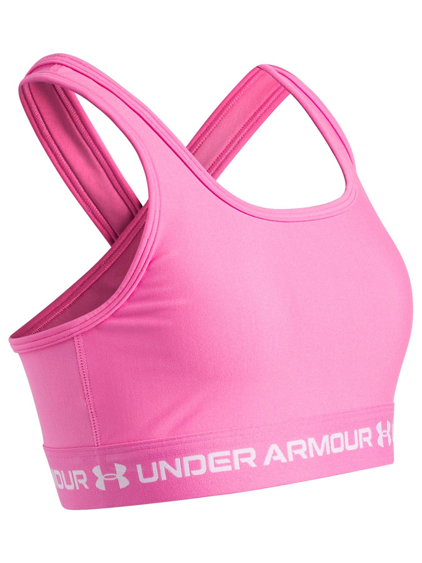 Image 3 of 3 of UNDER ARMOUR Girls Crossback Logo Band Pull-On Training Bra - Pink