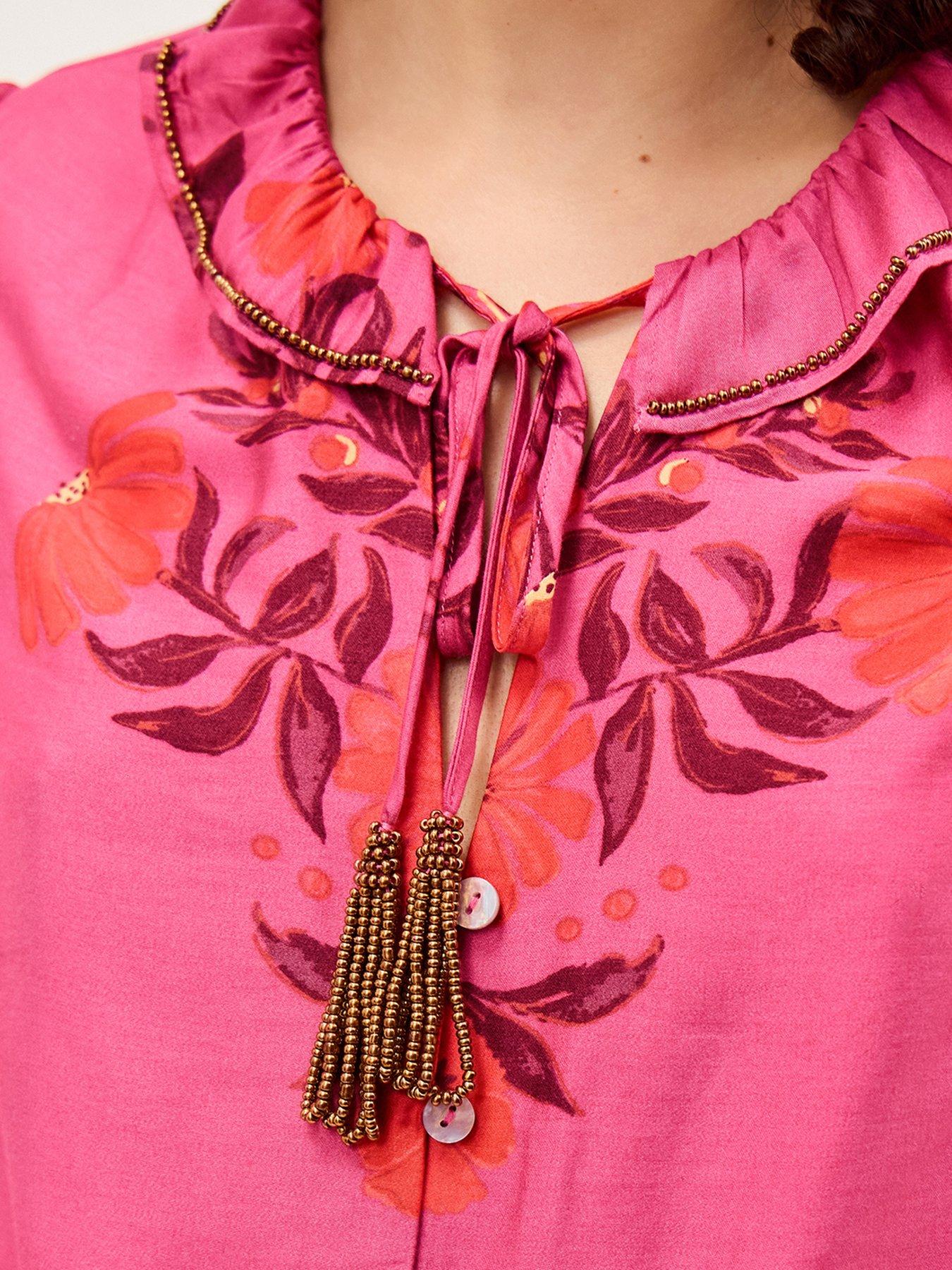 Image 4 of 5 of Monsoon Koa Print Top - Pink