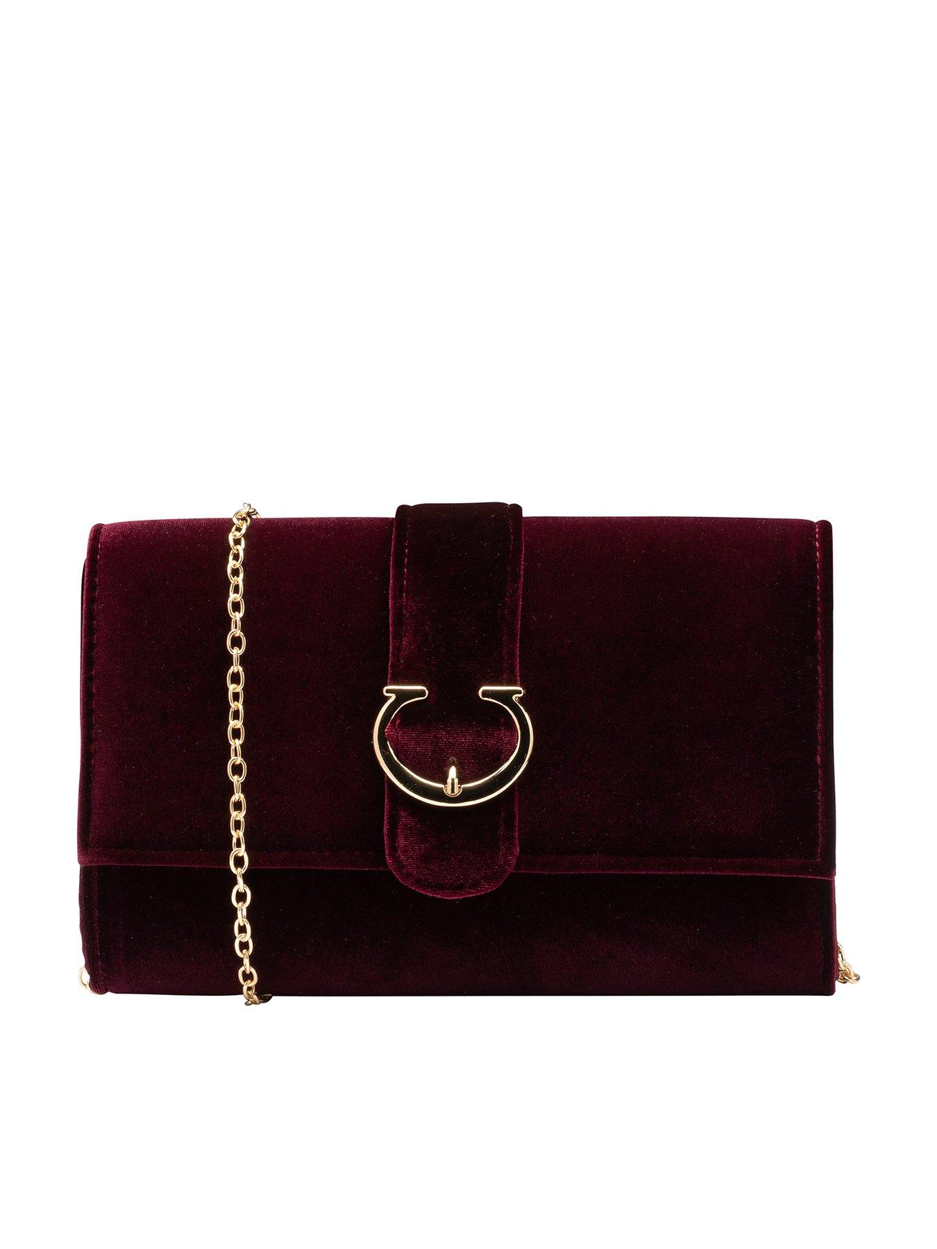 Image 1 of 4 of Ravel AlstonBurgundy Velvet Bag