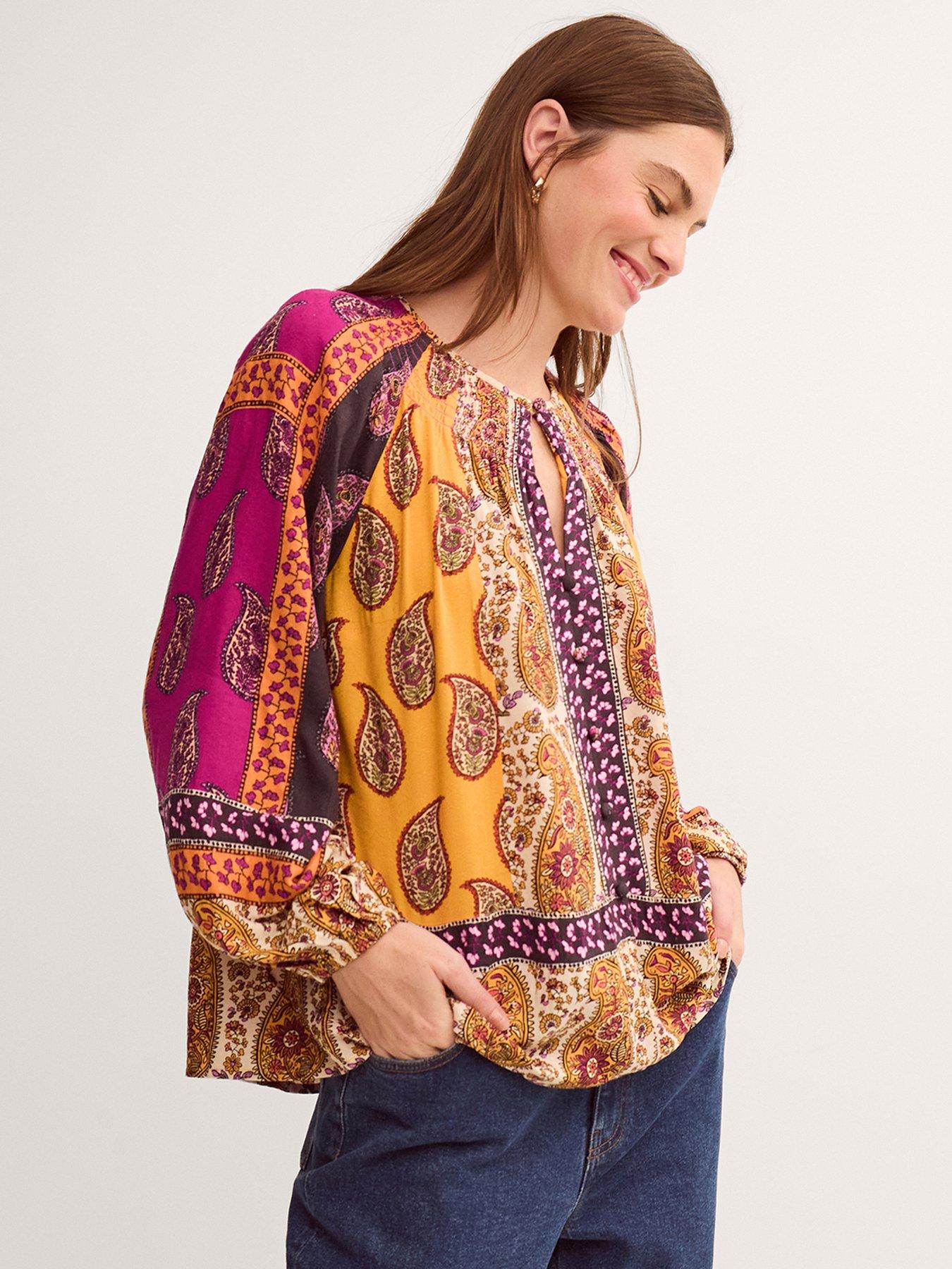 Monsoon Magdalena Print Top - Pink