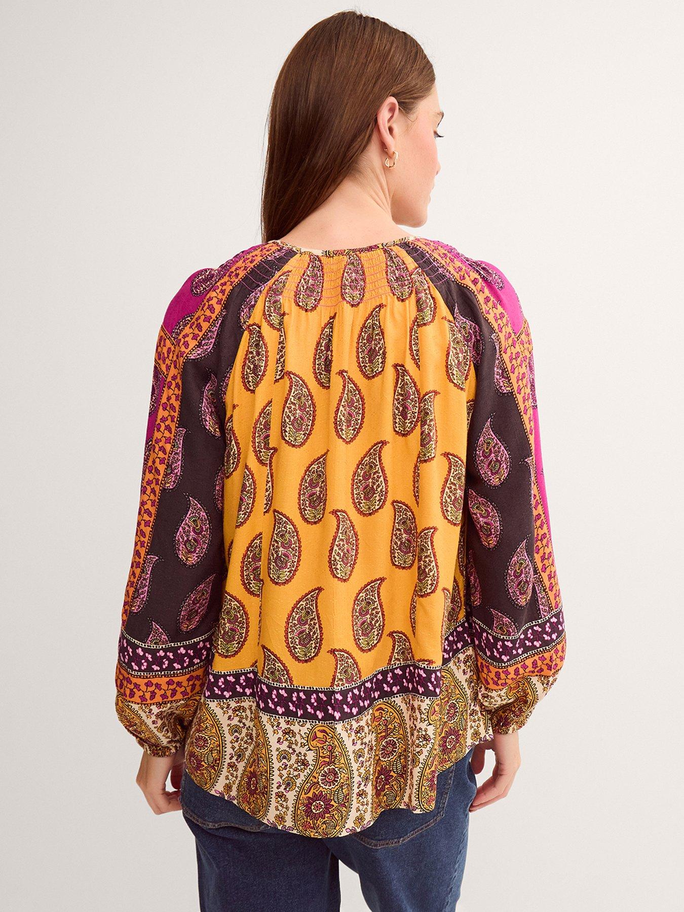 Image 2 of 4 of Monsoon Magdalena Print Top - Pink