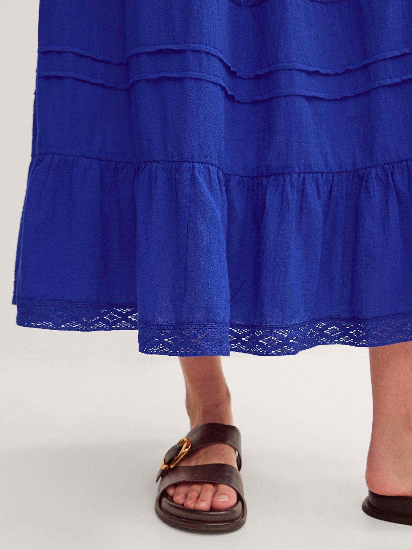 Image 4 of 4 of Monsoon Maria Tiered Maxi Skirt - Cobalt Blue