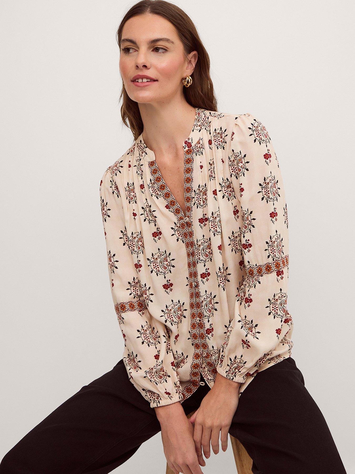 Monsoon Carrie Floral Print Shirt - Cream