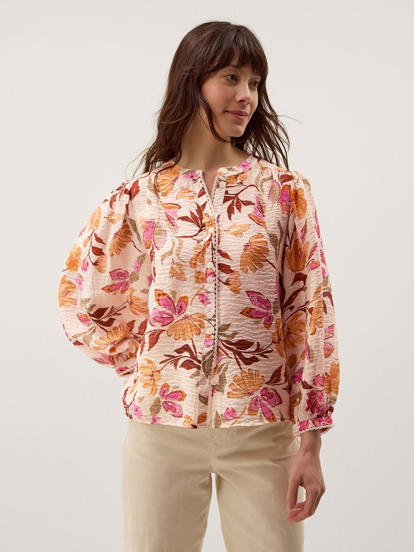 Monsoon Leila Floral Print Blouse - Ivory
