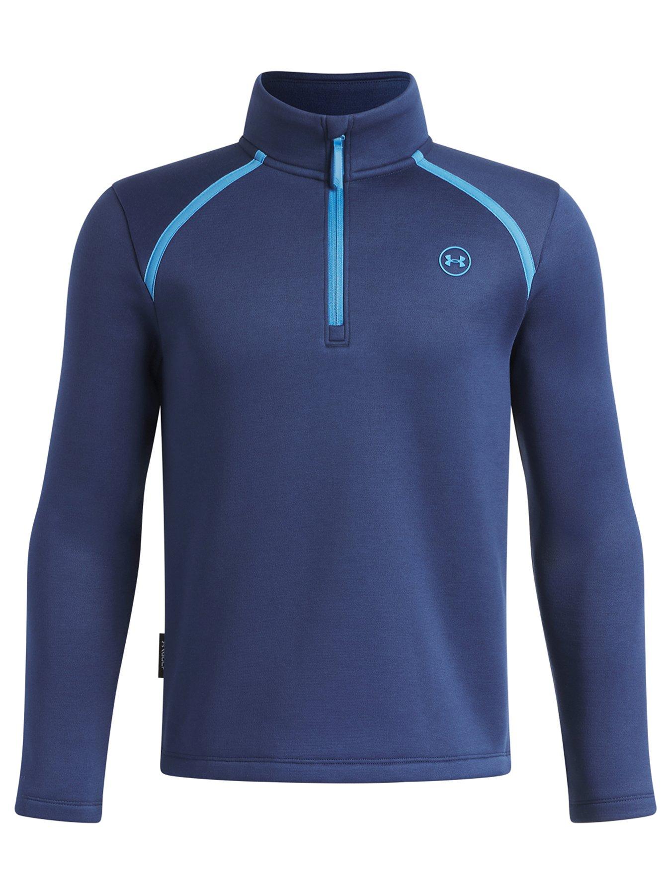 Image 1 of 3 of UNDER ARMOUR Boys 1/4 Zip Stretch Armour Fleece Golf Midlayer - Navy