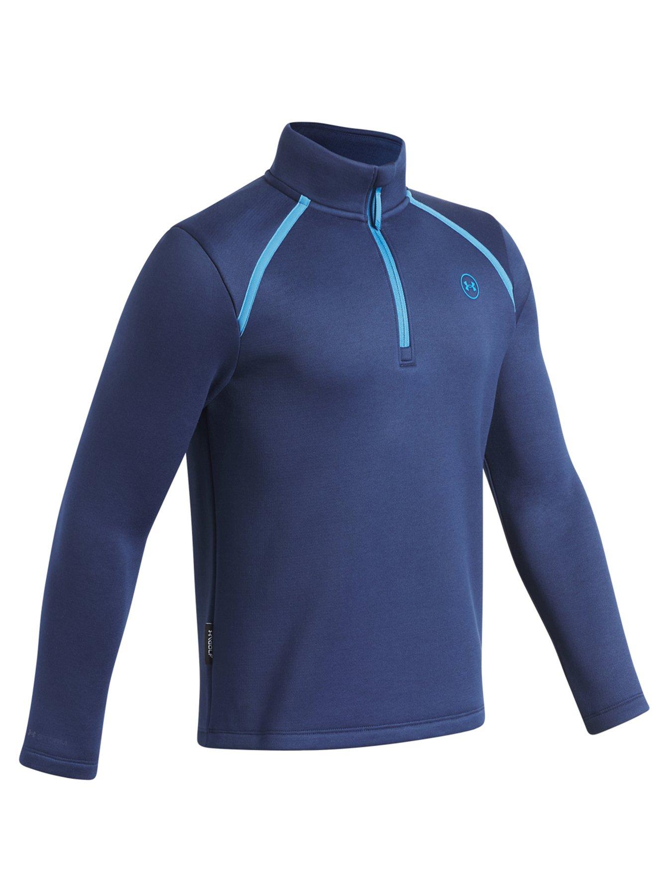 Image 3 of 3 of UNDER ARMOUR Boys 1/4 Zip Stretch Armour Fleece Golf Midlayer - Navy
