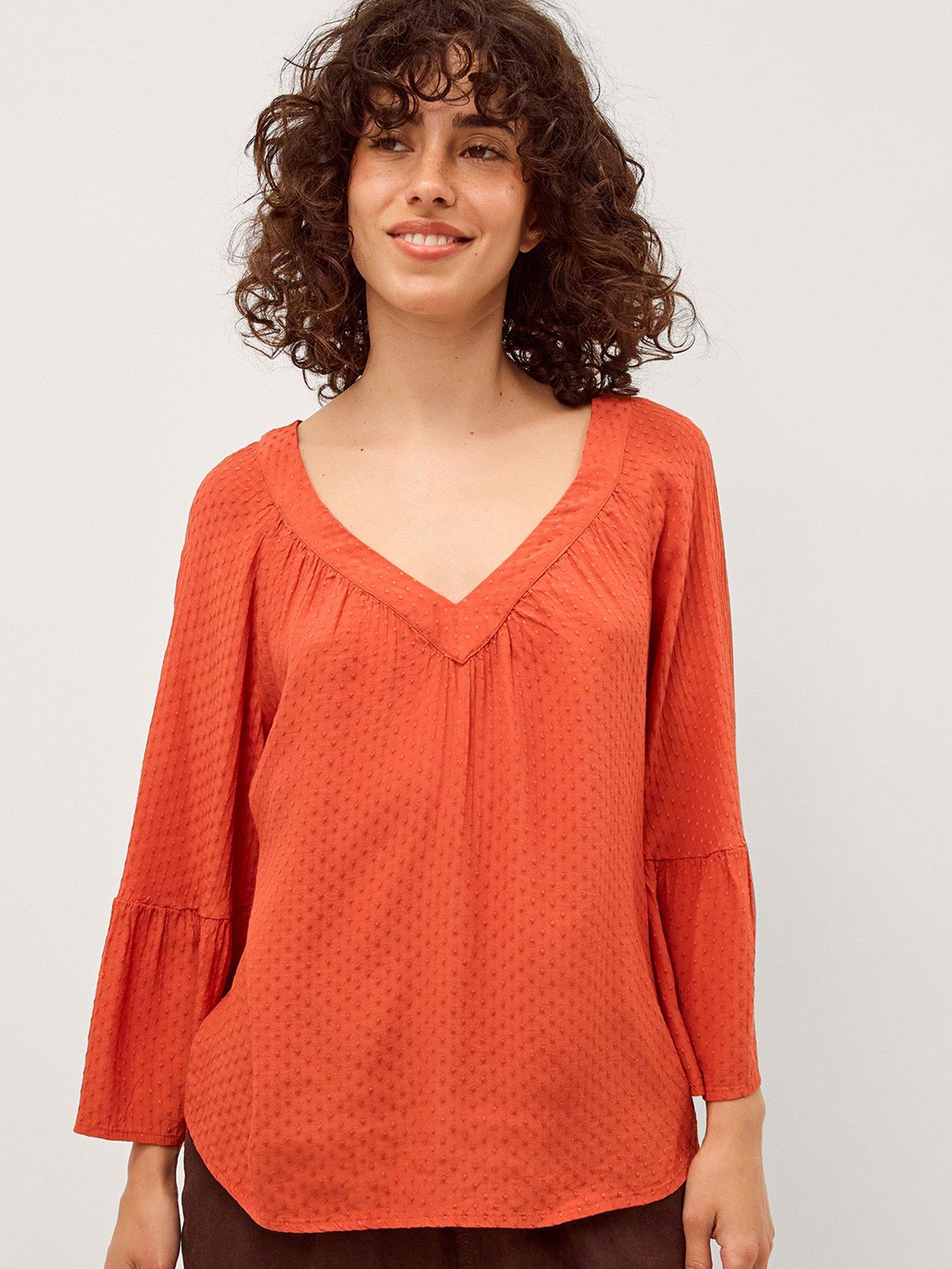 Monsoon Kallie Dobby Blouse - Orange