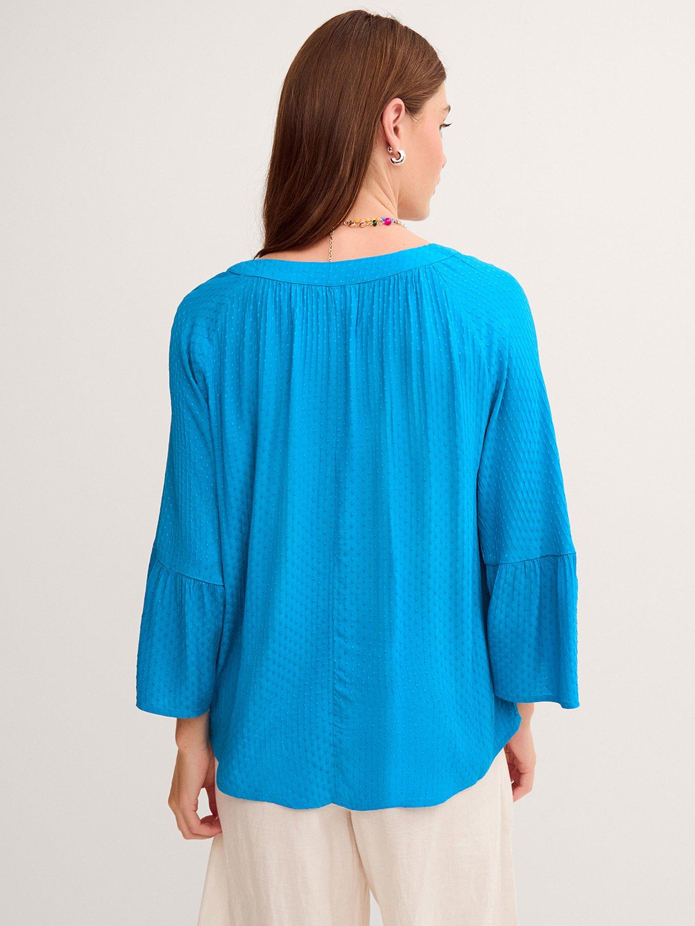 Image 2 of 4 of Monsoon Kallie Dobby Blouse &nbsp;- Blue