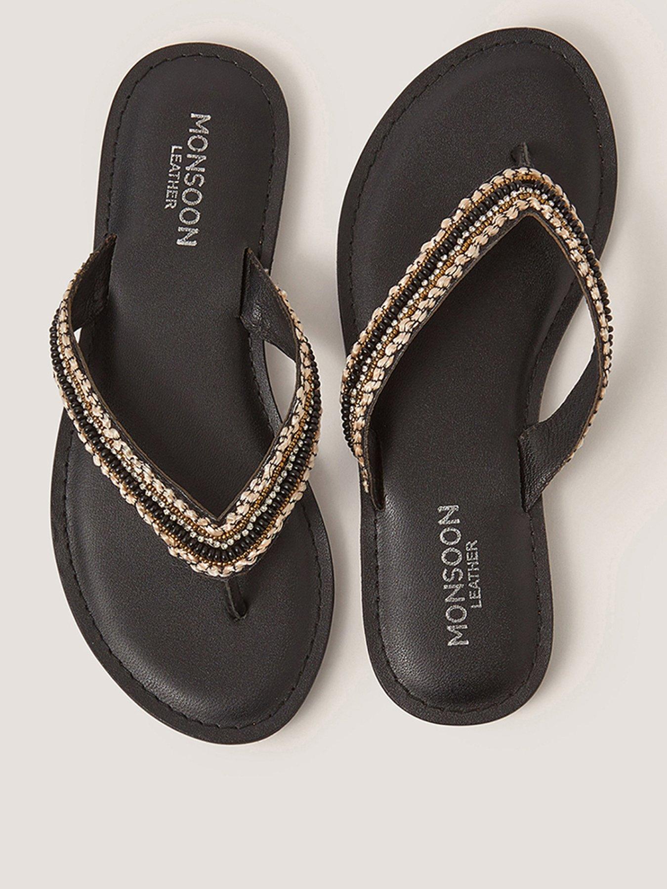 Monsoon Harper Beaded Sandal - Black