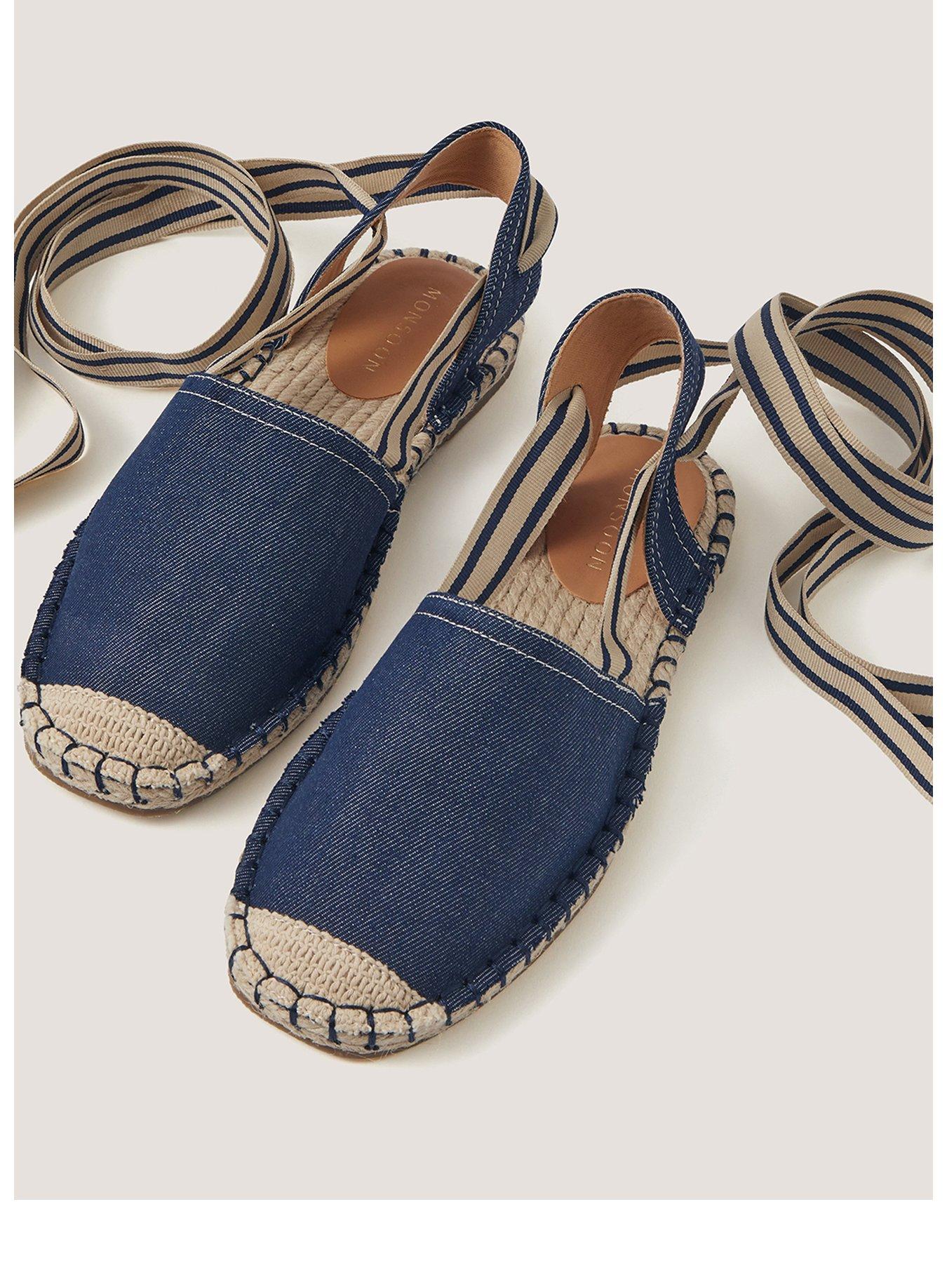 Monsoon Fliss Stripe Espradrille - Blue