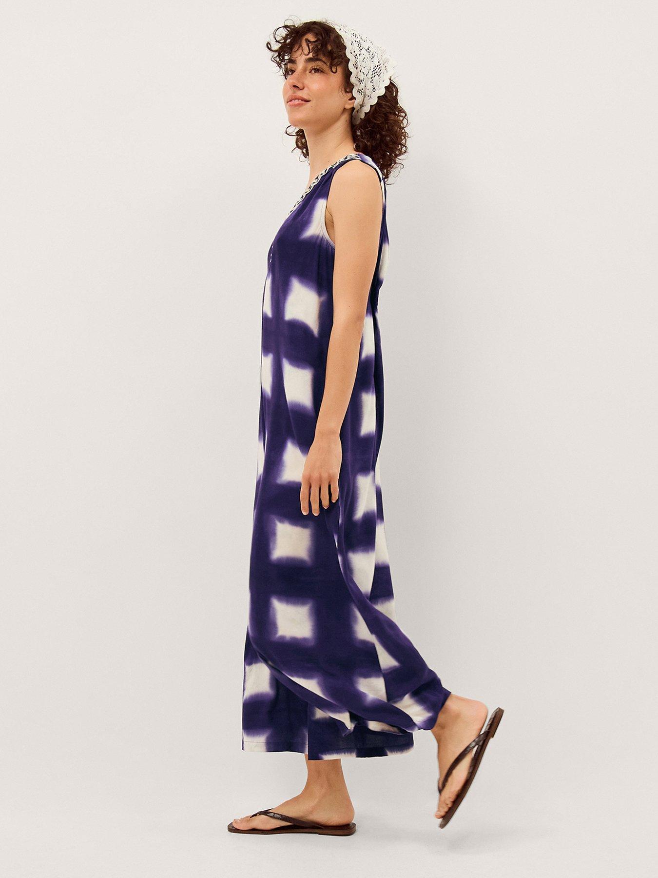 Monsoon Halia Artisanal Tie-Dye Jumpsuit - Navy Blue