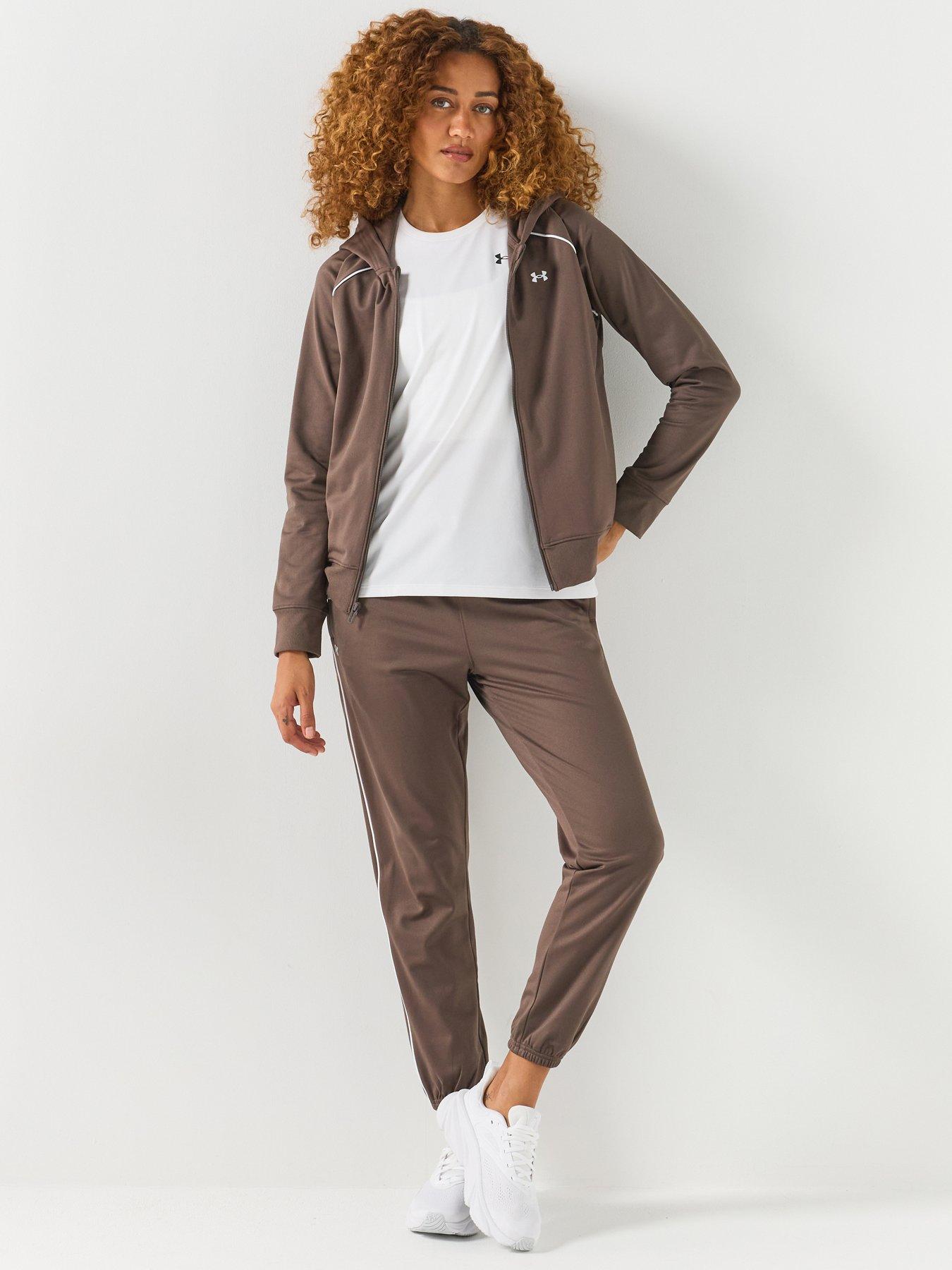 Image 1 of 6 of UNDER ARMOUR Womens Training Rival Knit Tracksuit - Brown