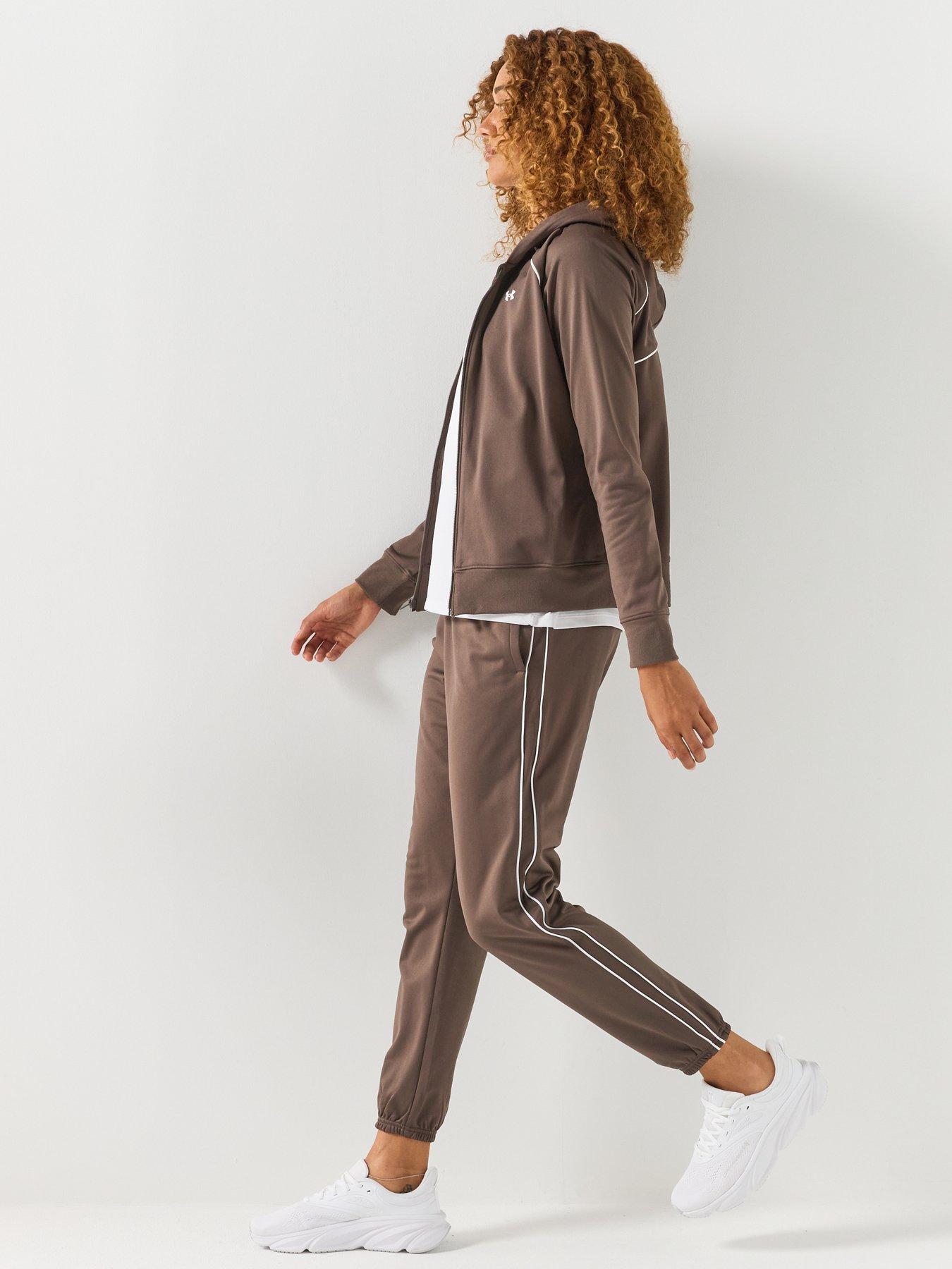 Image 3 of 6 of UNDER ARMOUR Womens Training Rival Knit Tracksuit - Brown