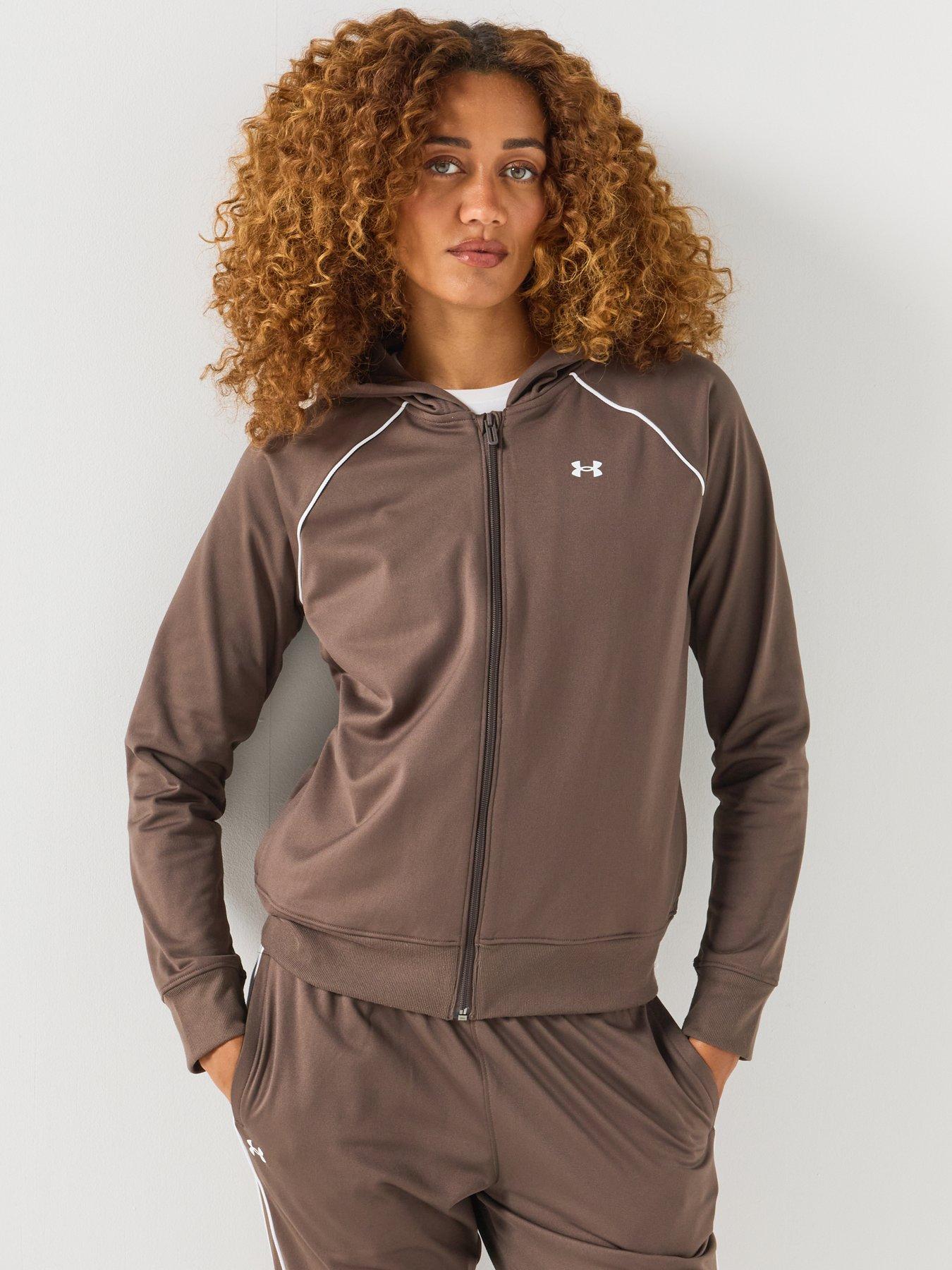 Image 6 of 6 of UNDER ARMOUR Womens Training Rival Knit Tracksuit - Brown