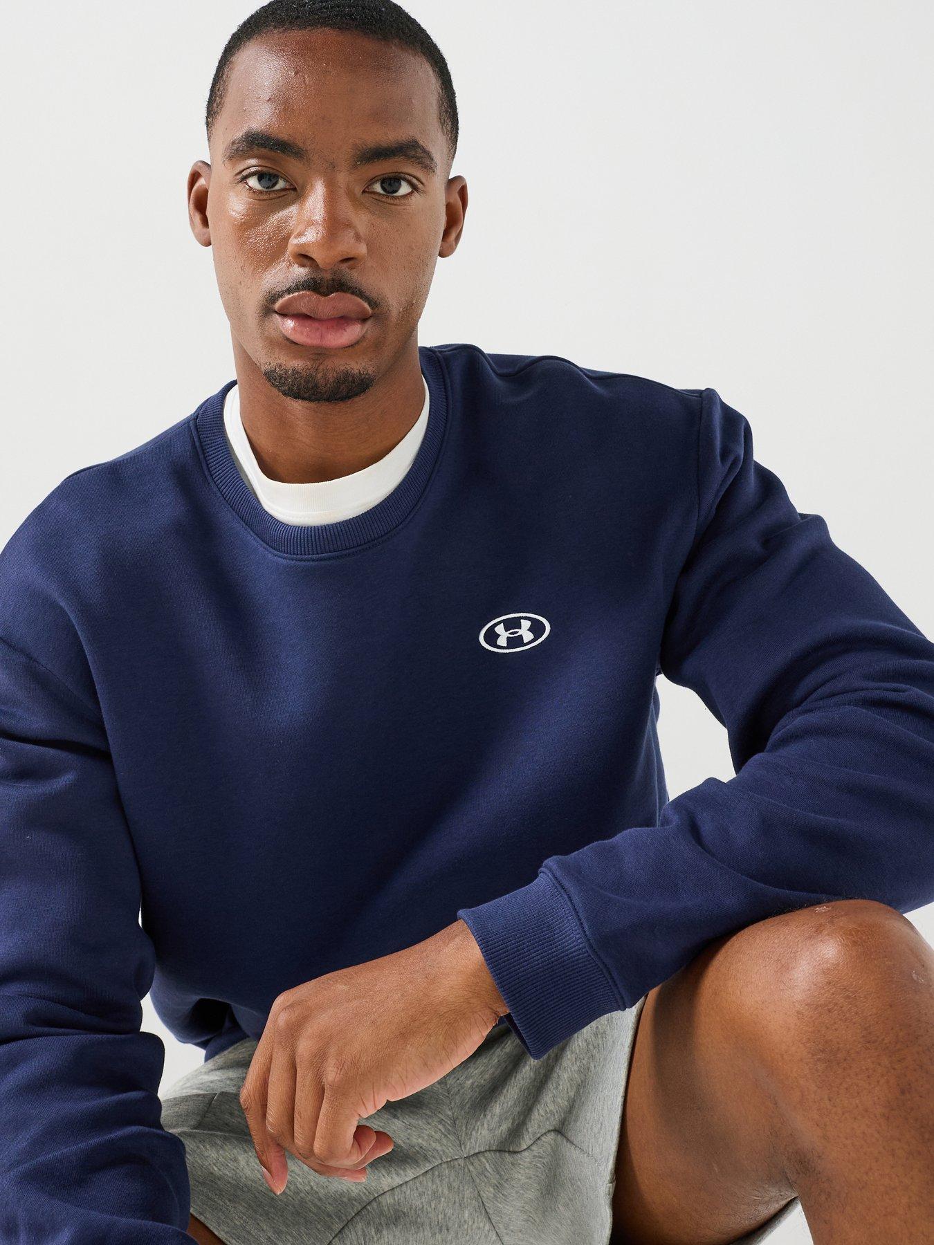 Image 4 of 6 of UNDER ARMOUR Mens Training Rival Fleece Crew - Navy