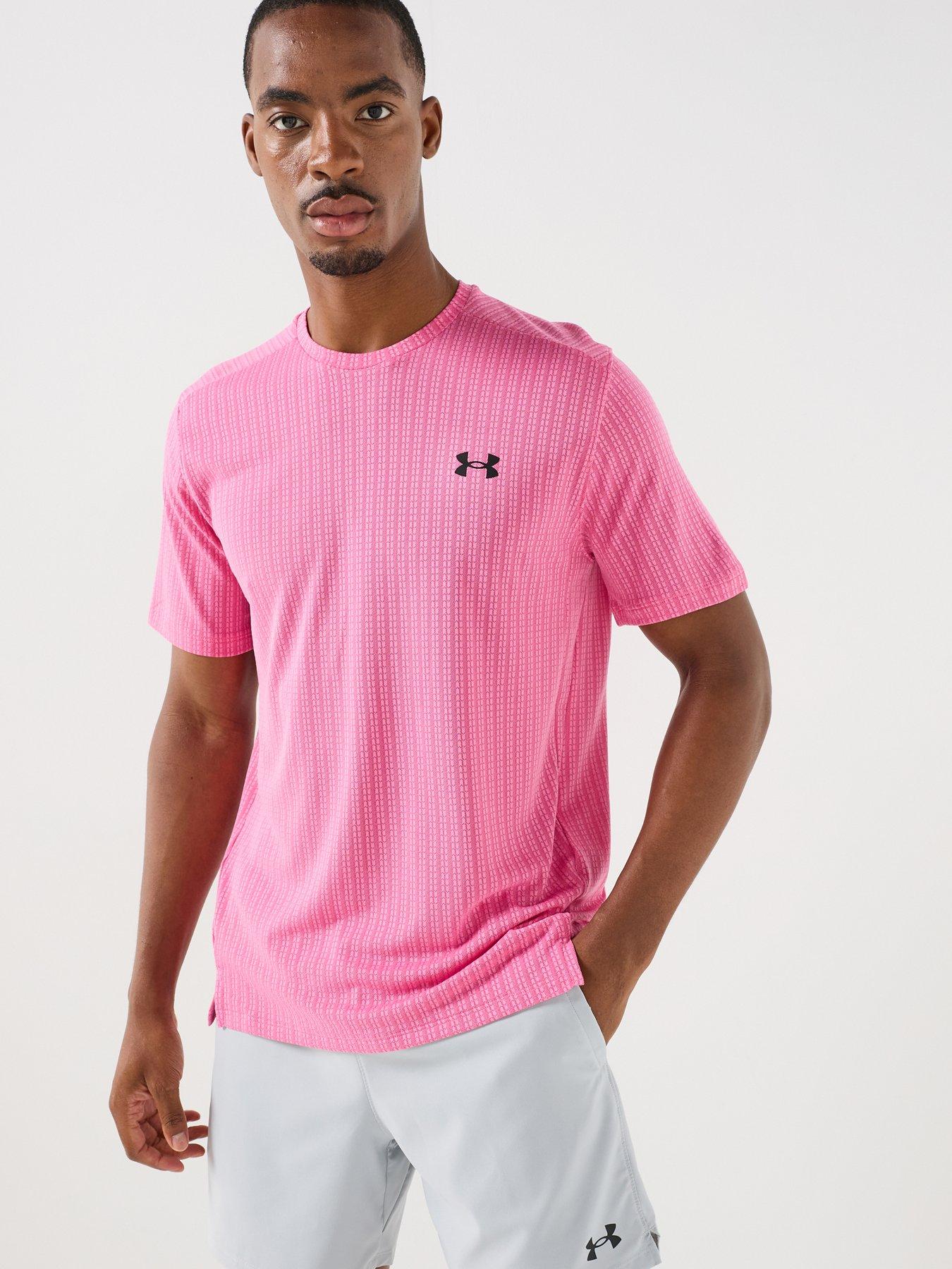 UNDER ARMOUR Mens Training Tech Vent Jacquard T-Shirt - Pink
