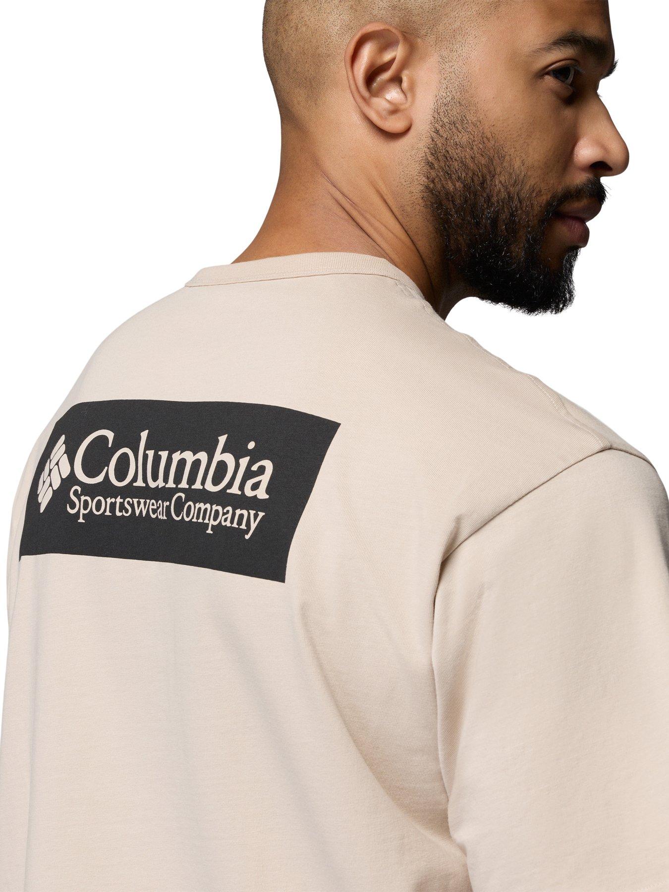 Image 4 of 6 of Columbia Men's Heavyweight Back Graphic Short Sleeve T Shirt - Beige