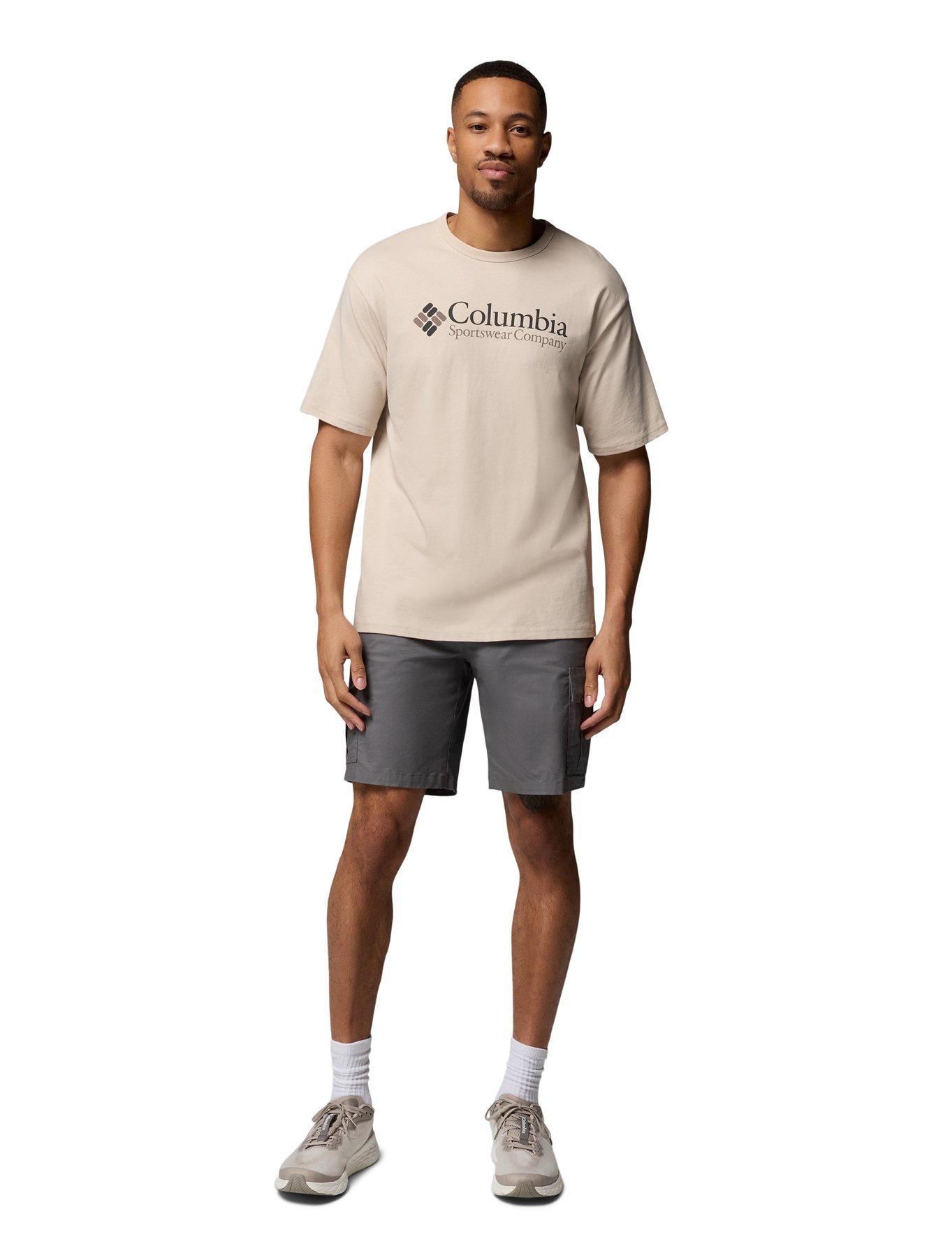 Columbia Men's Heavyweight Logo Short Sleeve T Shirt - Beige