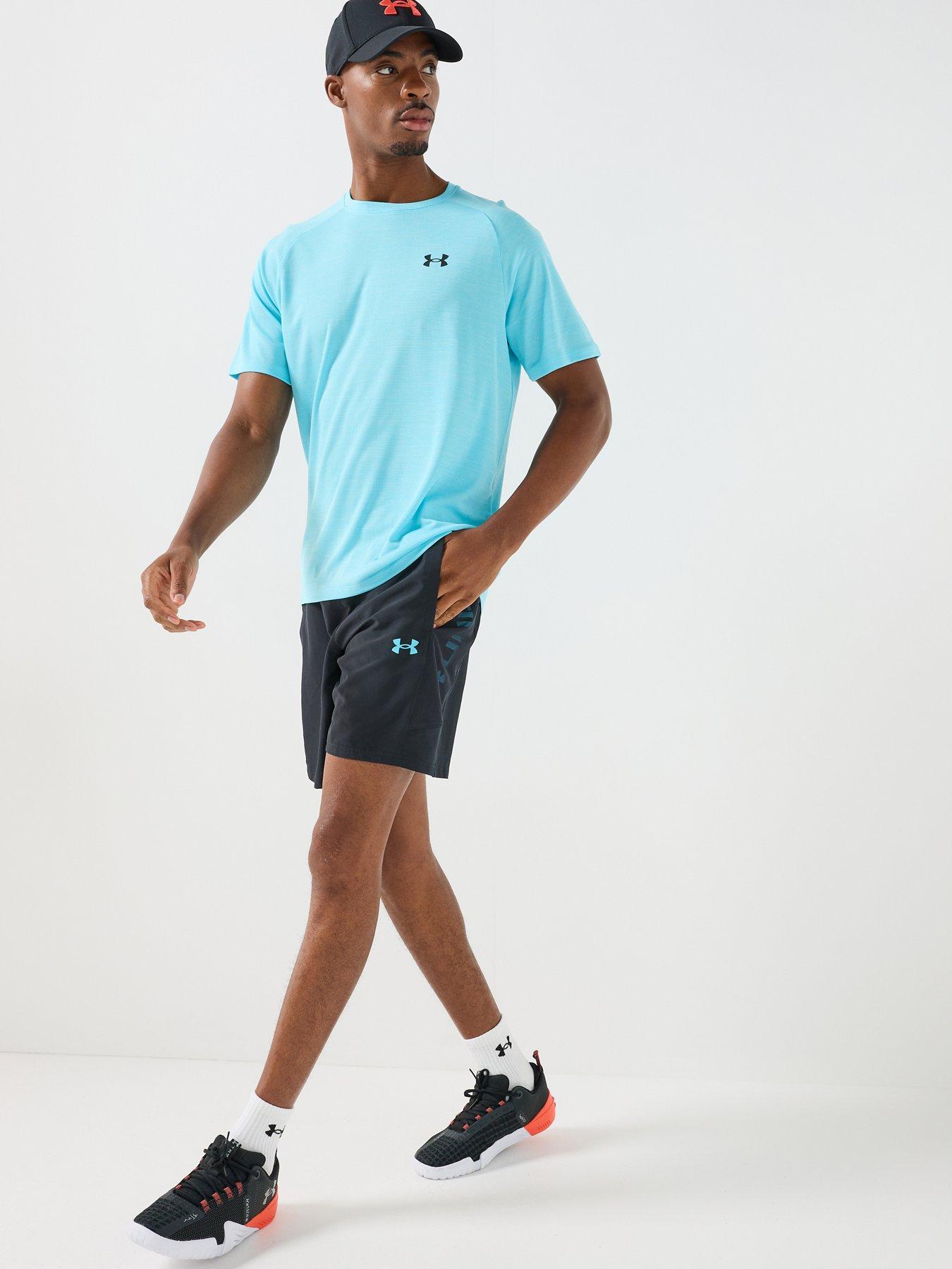 Image 3 of 6 of UNDER ARMOUR Men's Tech Utility Shorts - Black / Fresco Blue
