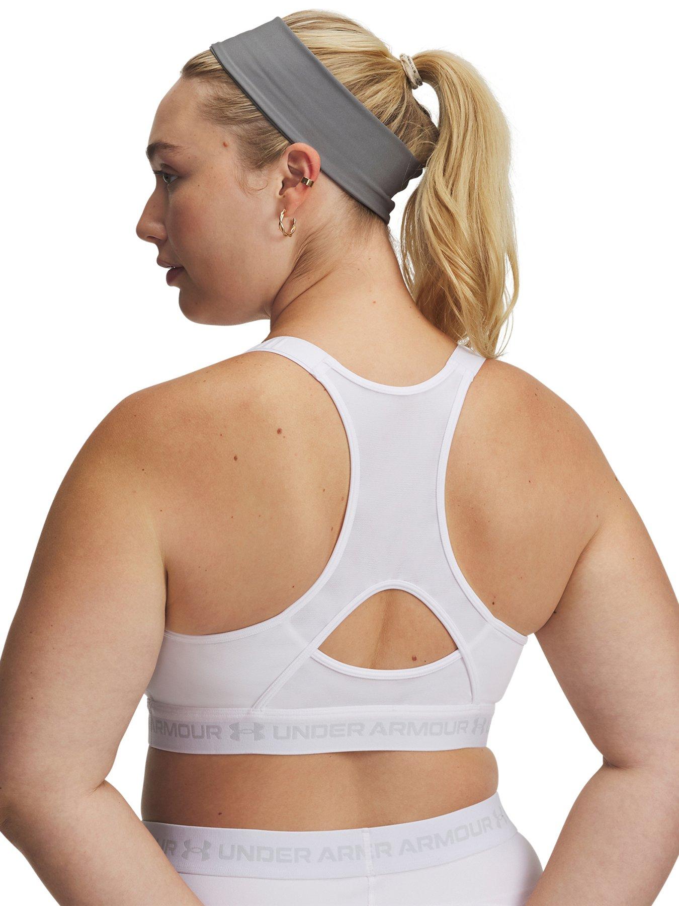 Image 5 of 5 of UNDER ARMOUR Womens High-Impact Adjustable Straps Racerback Sports Bra - White