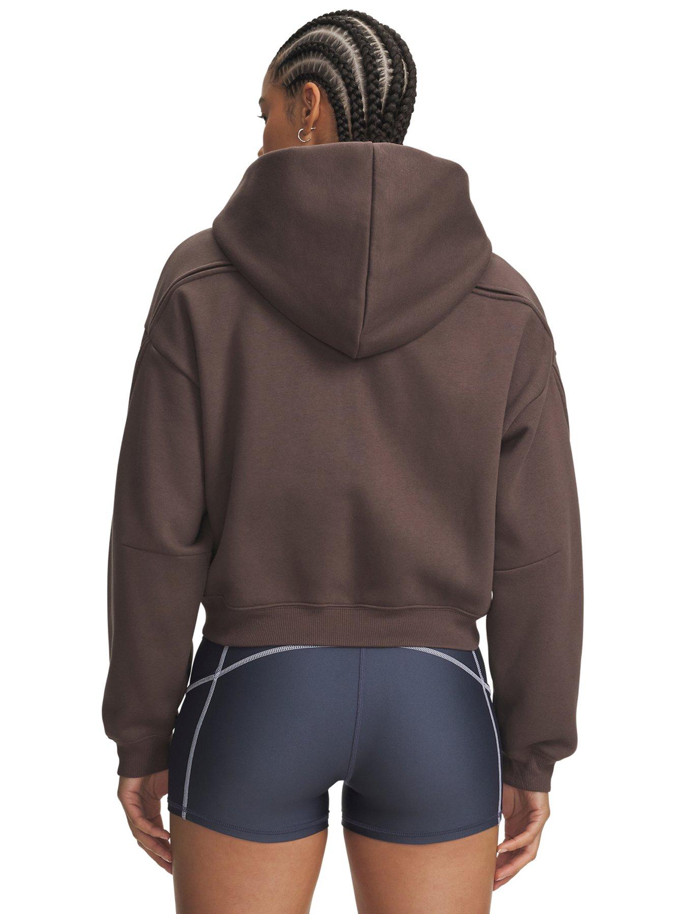 Image 2 of 3 of UNDER ARMOUR Womens Training Full Zip Hooded Fleece Hoodie - Brown