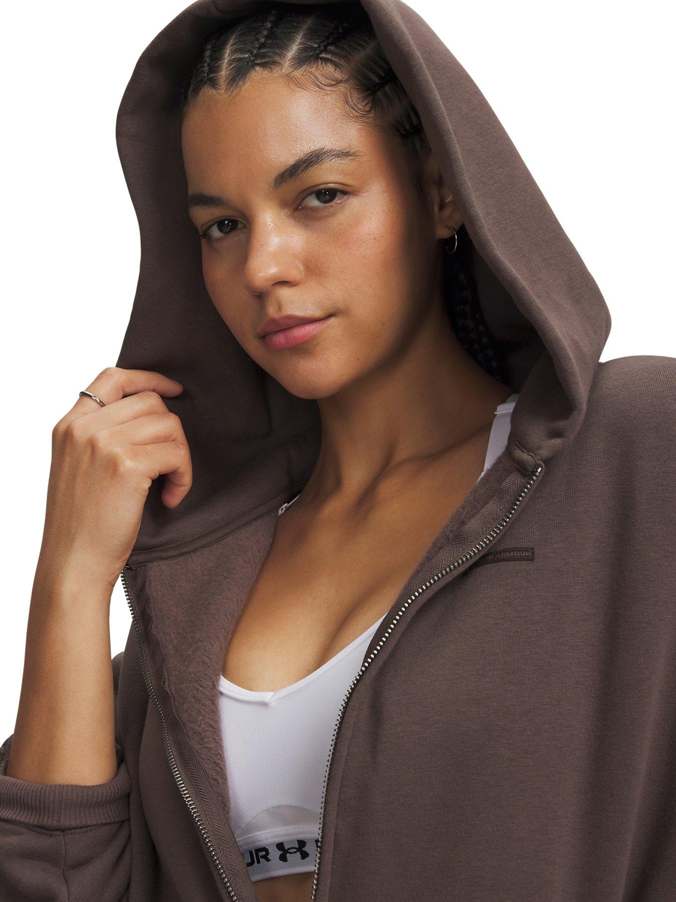 Image 3 of 3 of UNDER ARMOUR Womens Training Full Zip Hooded Fleece Hoodie - Brown