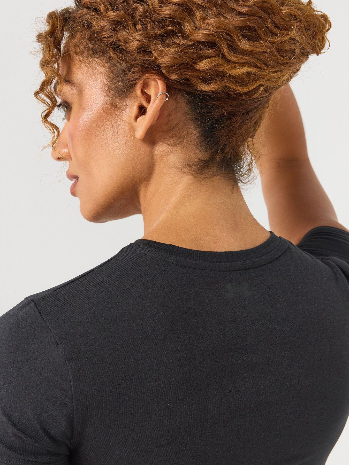 Image 4 of 6 of UNDER ARMOUR Womens Stretch Crew Neck Training T-Shirt - Black