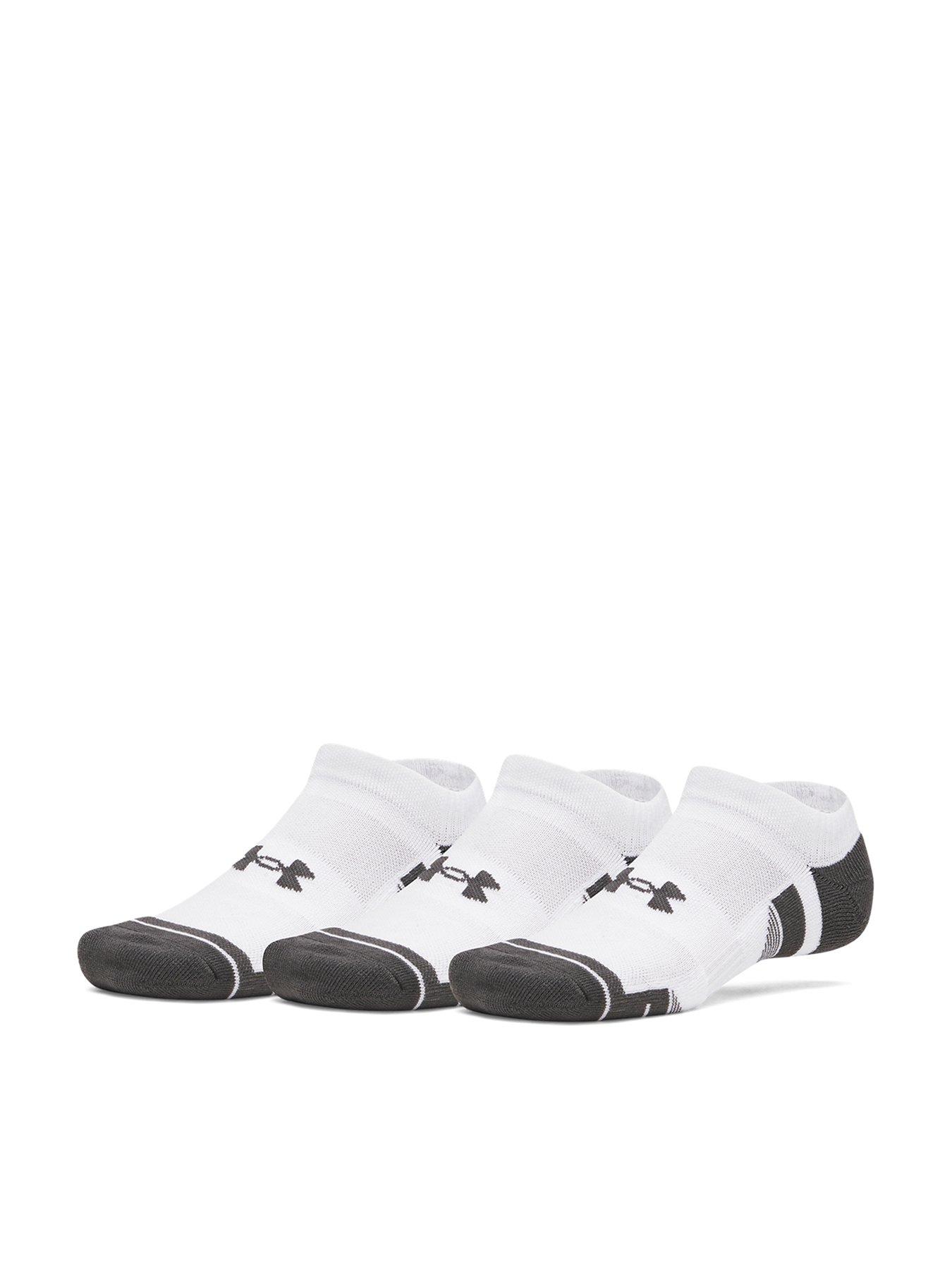 UNDER ARMOUR Unisex Training Tech 3 Pack No Show Socks - White