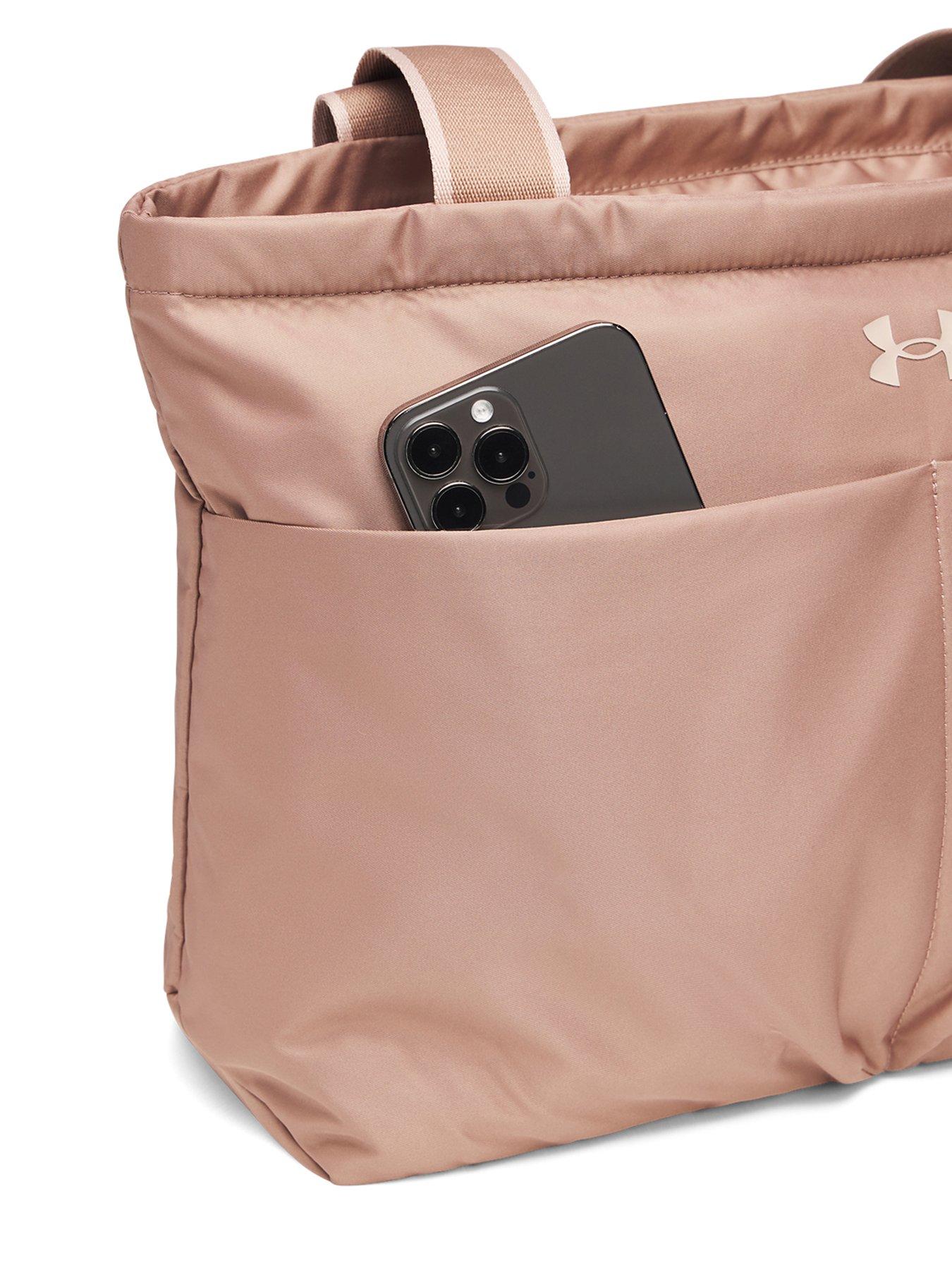 Image 5 of 5 of UNDER ARMOUR Womens Water-Resistant Zip Top Phone Pocket Tote Bag - Beige