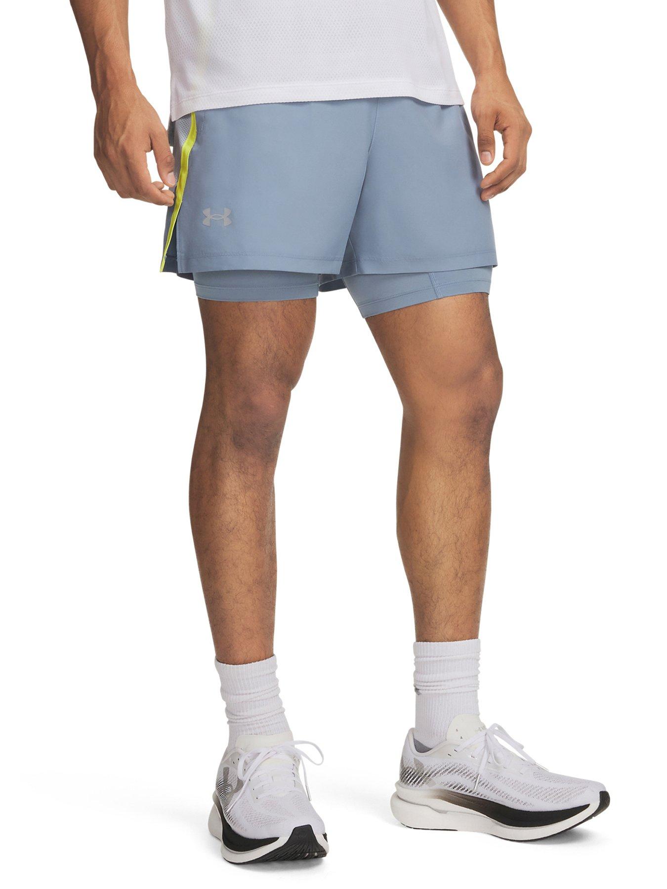 UNDER ARMOUR Mens Running Launch 5 Inch 2-In-1 Shorts - Blue