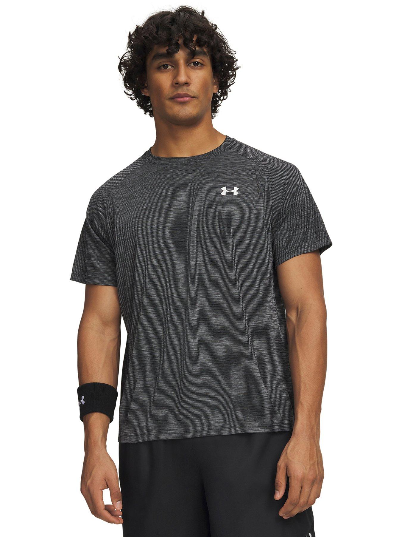 UNDER ARMOUR Men's Textured Training T-Shirt - Black
