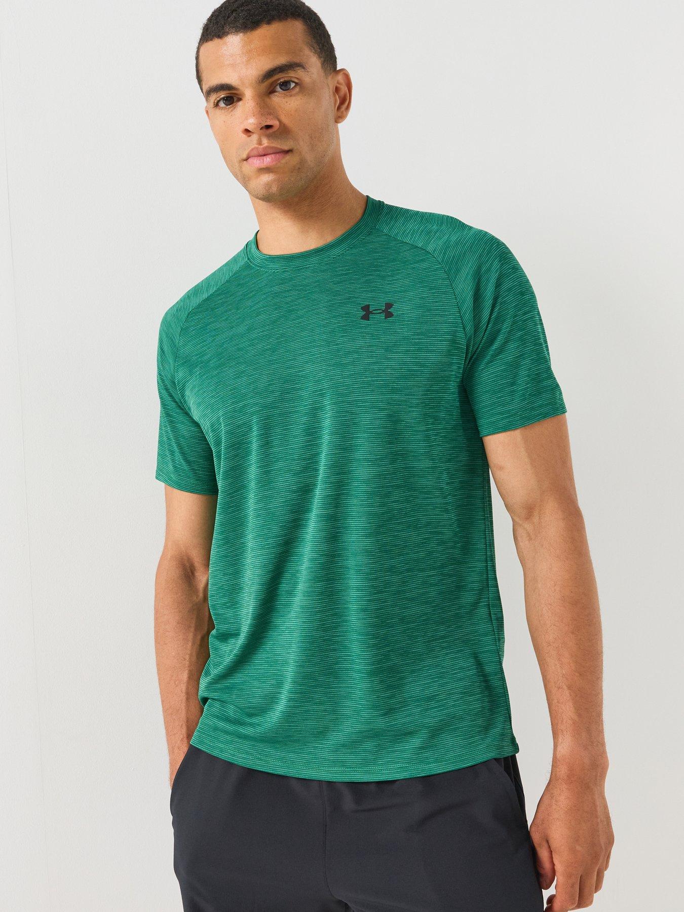 Image 1 of 6 of UNDER ARMOUR Mens Training Tech Textured T-Shirt - Green