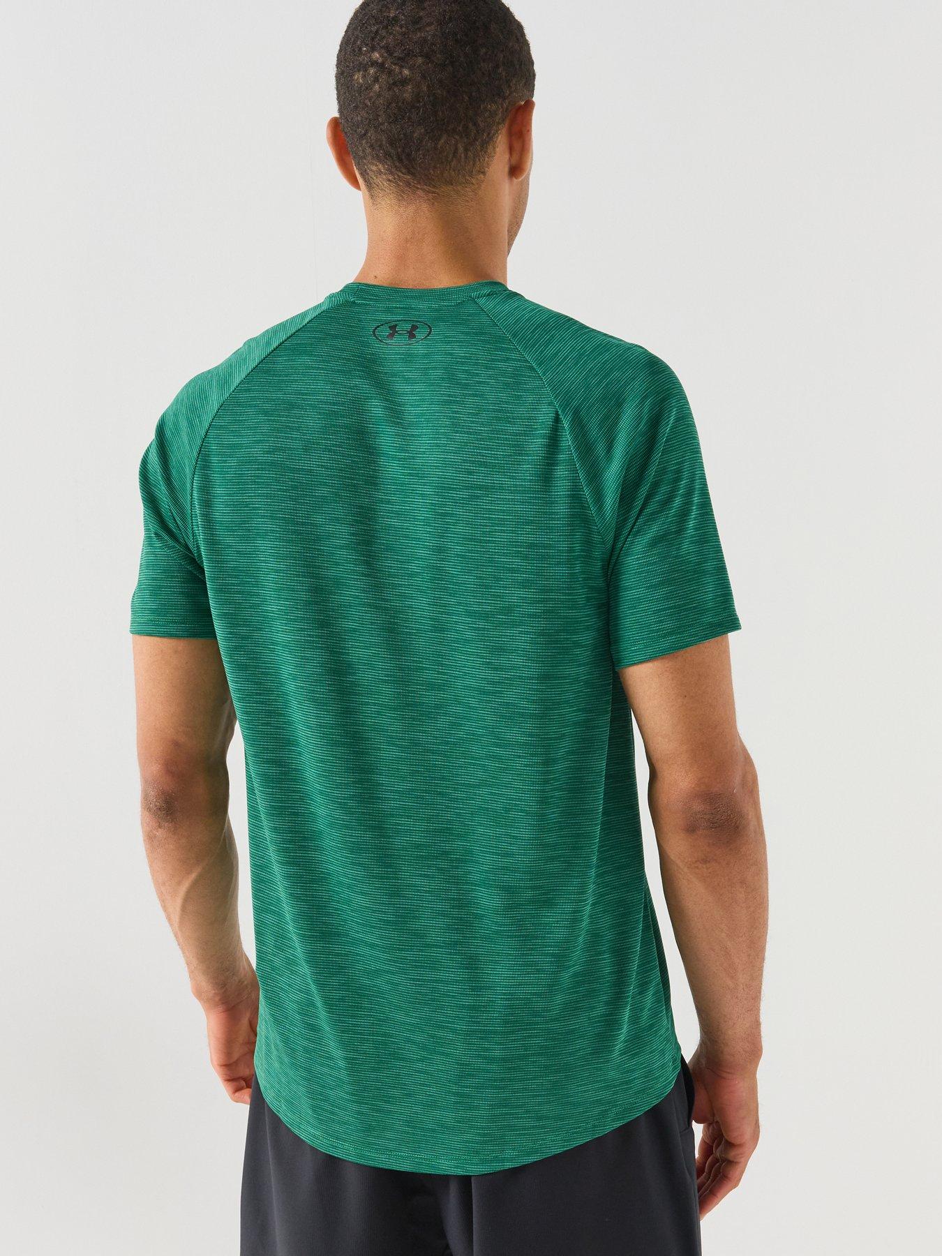 Image 2 of 6 of UNDER ARMOUR Mens Training Tech Textured T-Shirt - Green