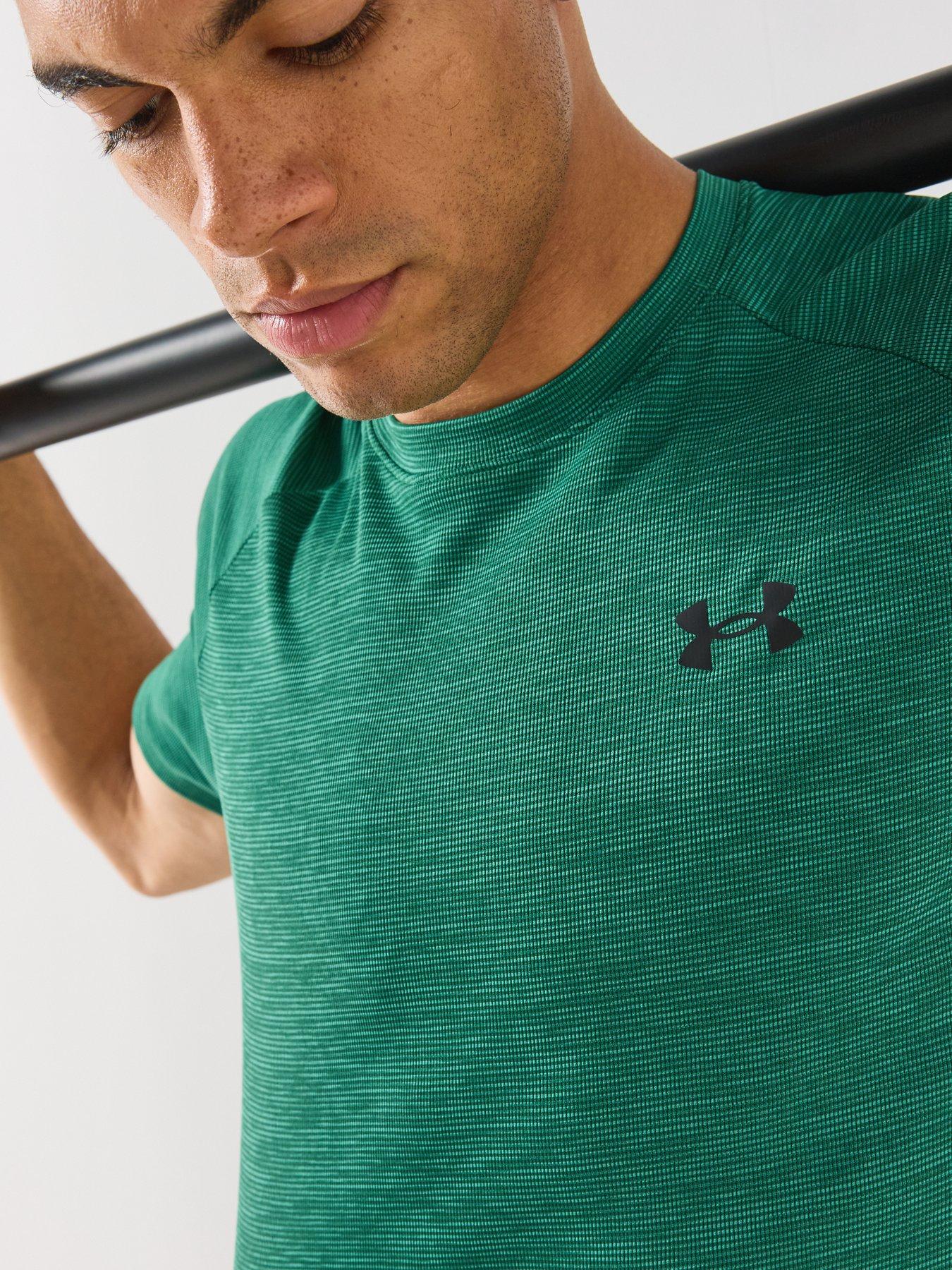 Image 4 of 6 of UNDER ARMOUR Mens Training Tech Textured T-Shirt - Green