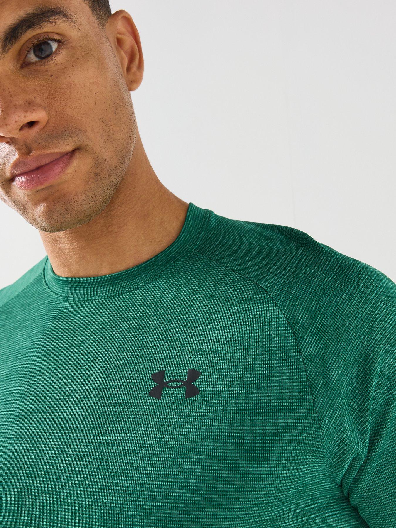 Image 5 of 6 of UNDER ARMOUR Mens Training Tech Textured T-Shirt - Green