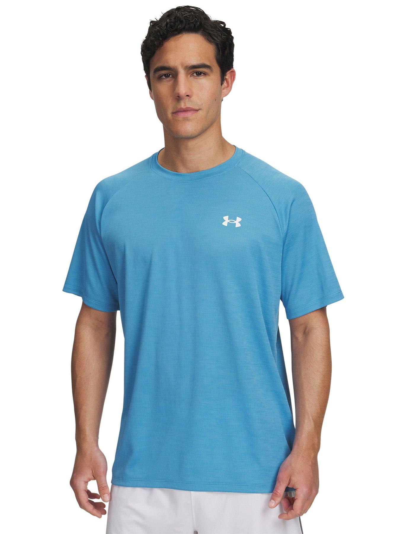 Image 1 of 2 of UNDER ARMOUR Mens Textured Lightweight Crew Neck T-Shirt - Blue