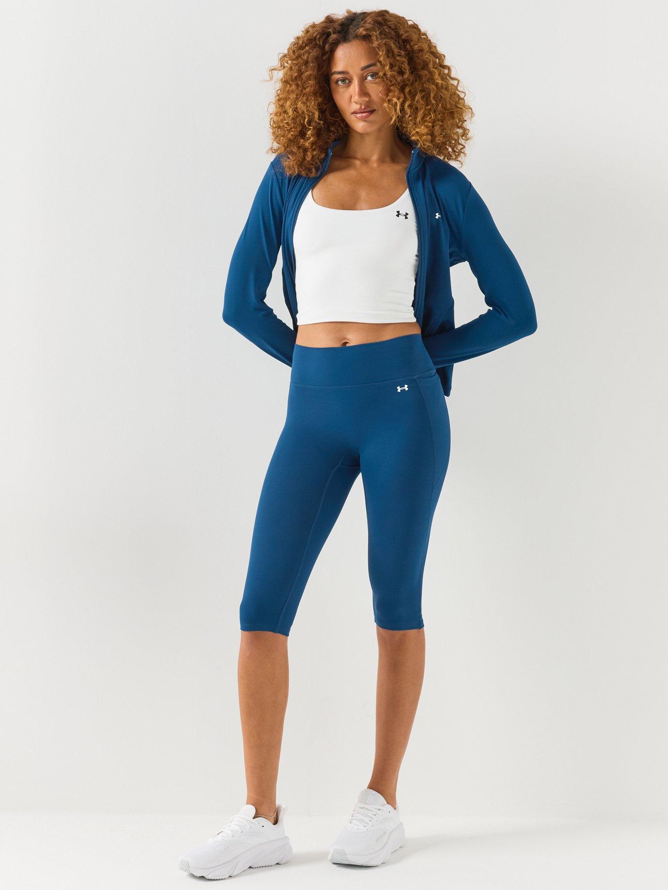 Image 3 of 6 of UNDER ARMOUR Women's Cropped Training Leggings - Navy