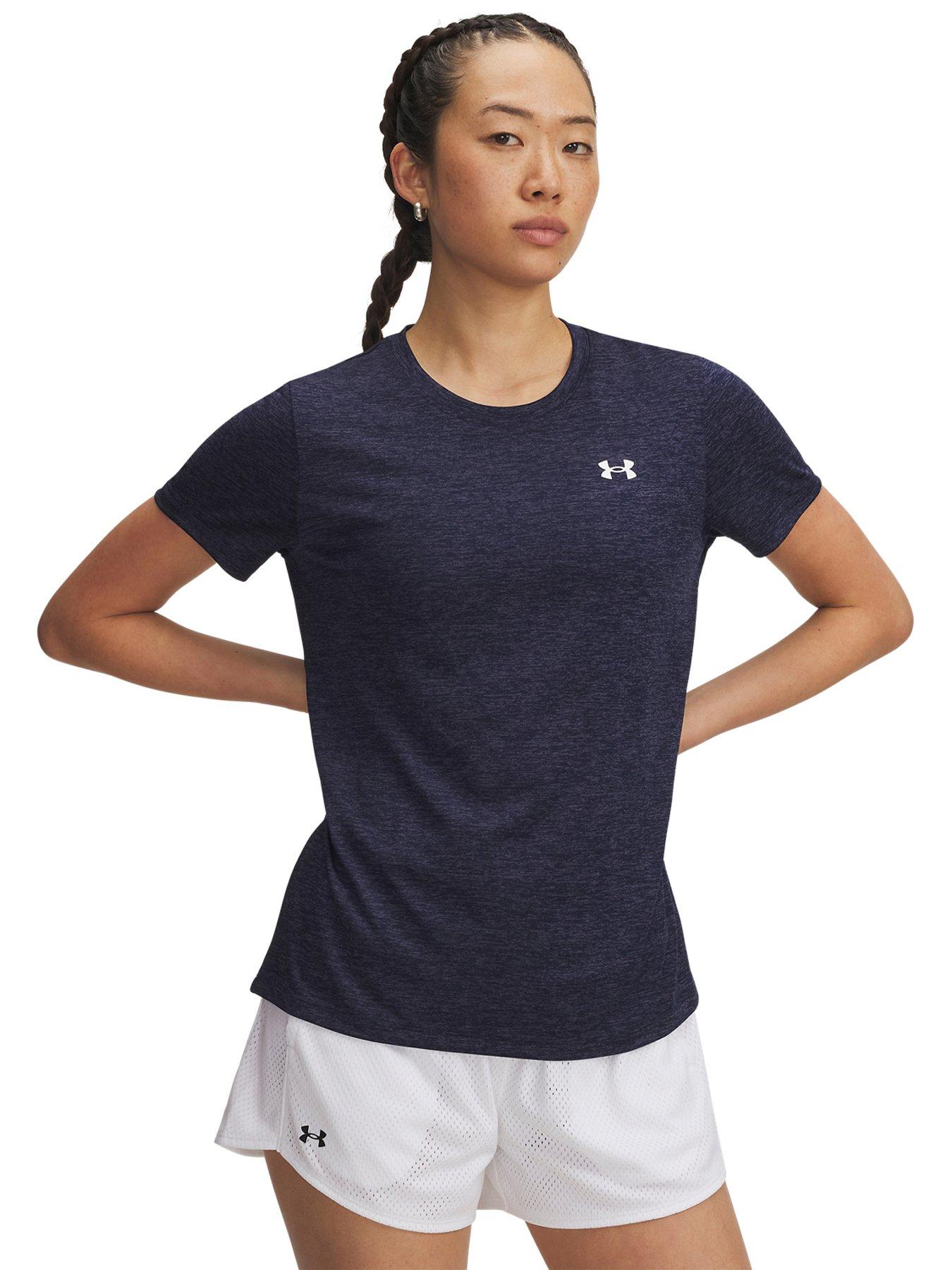 UNDER ARMOUR Women's Tech Twist Short Sleeve T-Shirt - Midnight Navy / White