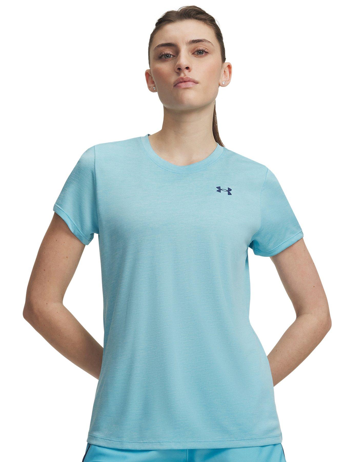 UNDER ARMOUR Women's Tech Twist Short Sleeve T-Shirt - Fresco Blue / Blackout Navy