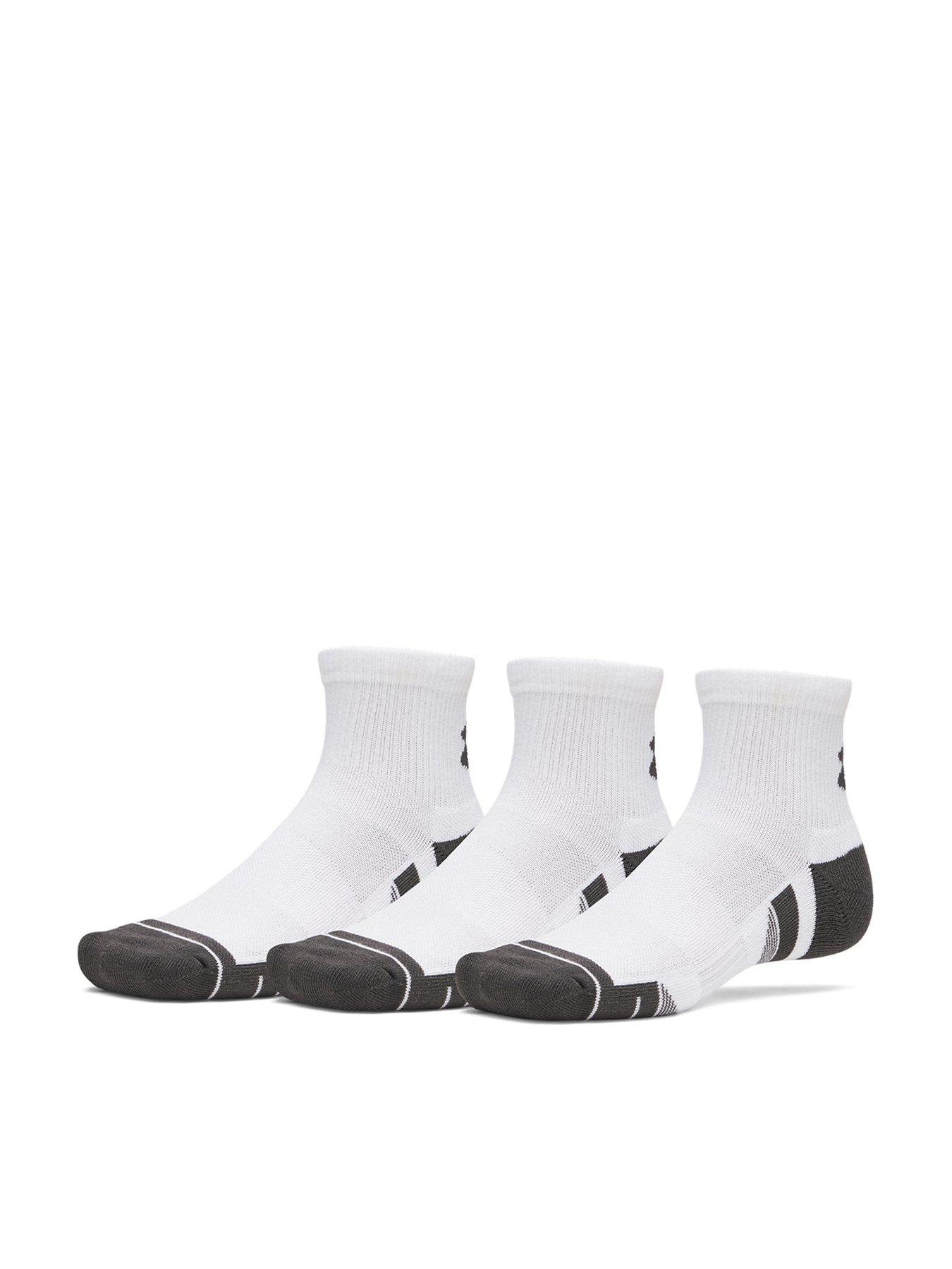 UNDER ARMOUR Unisex Training Tech 3 Pack Quarter Socks - White
