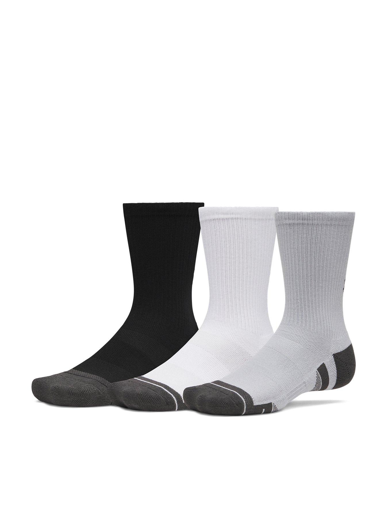 UNDER ARMOUR Unisex 3 Pack Crew Socks - Mod Gray / Jet Gray