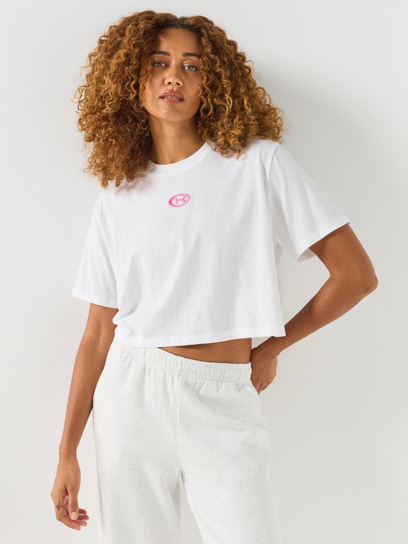 UNDER ARMOUR Women's Cropped Training T-Shirt - White