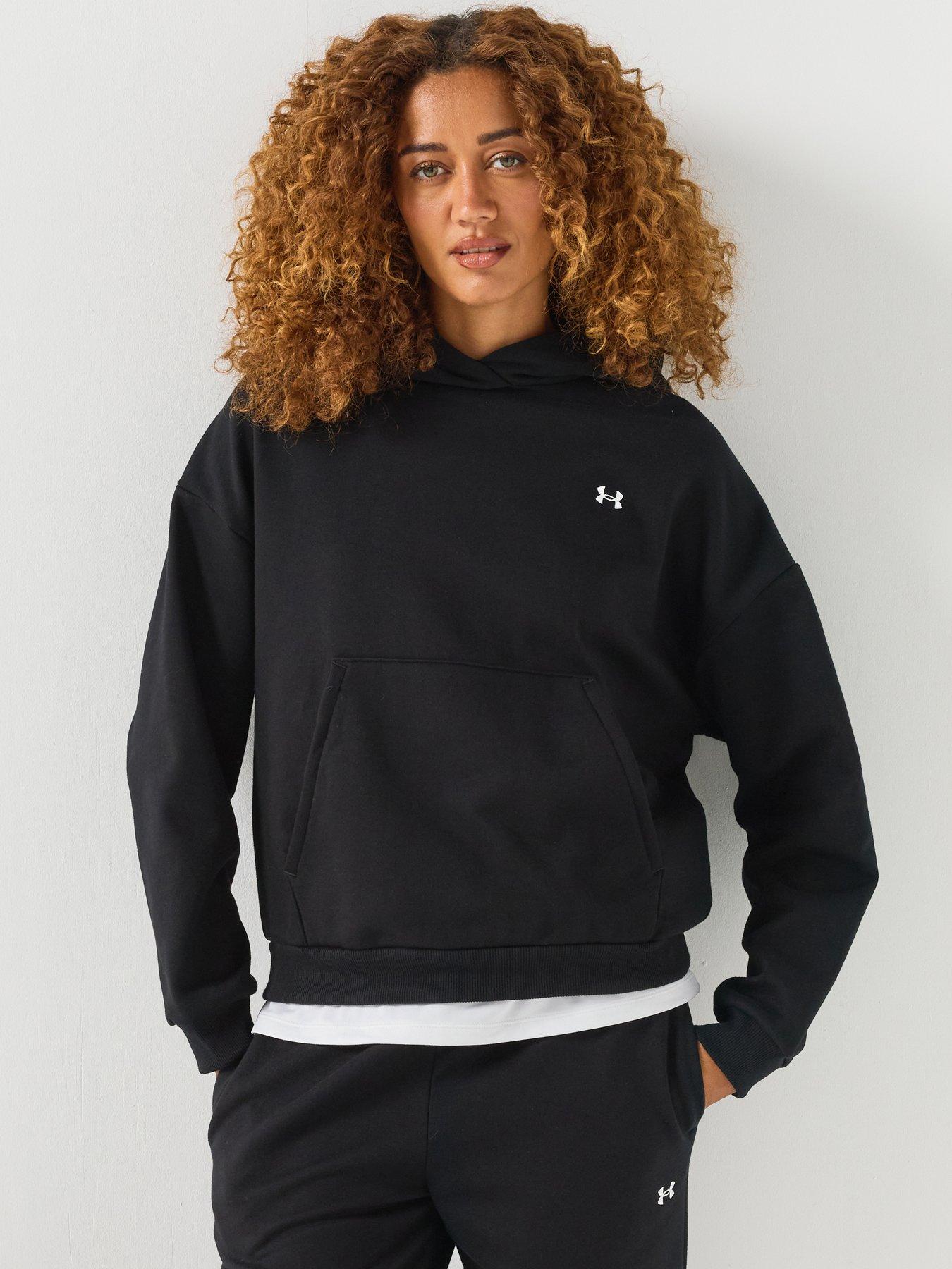 Image 1 of 6 of UNDER ARMOUR Womens Training Icon Fleece Relaxed Fit Hoodie - Black