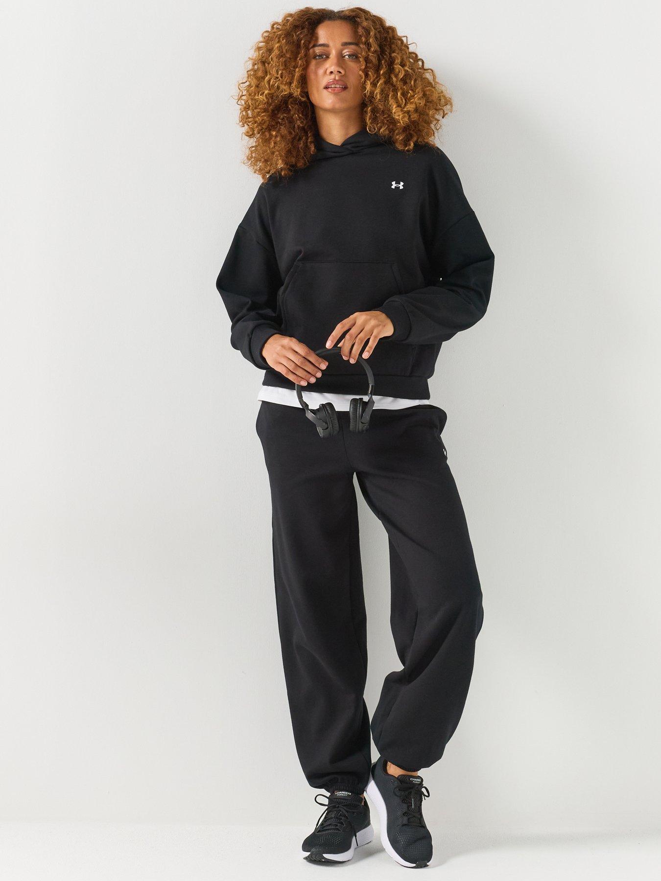 Image 3 of 6 of UNDER ARMOUR Womens Training Icon Fleece Relaxed Fit Hoodie - Black