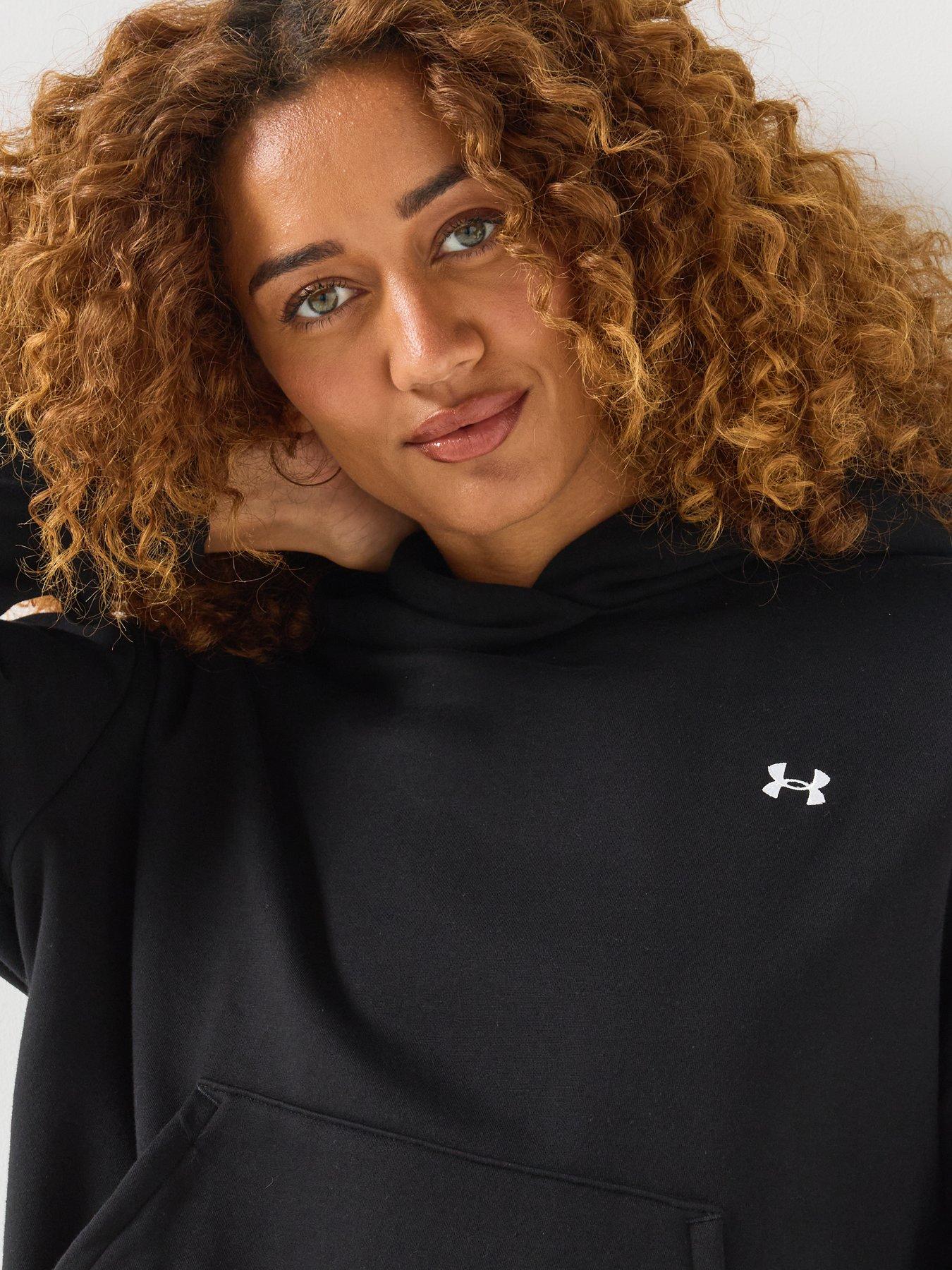 Image 4 of 6 of UNDER ARMOUR Womens Training Icon Fleece Relaxed Fit Hoodie - Black